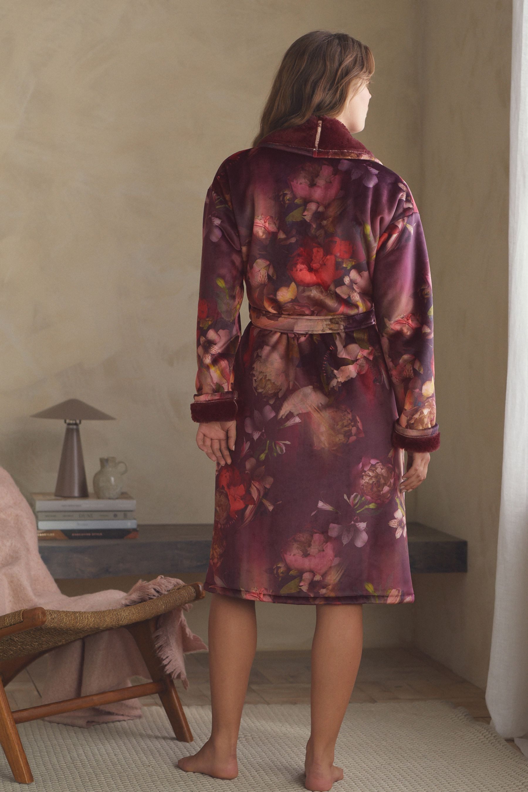 B by Ted Baker Damenbademantel B By Ted Baker Bademantel mit Blumenmuster, günstig online kaufen