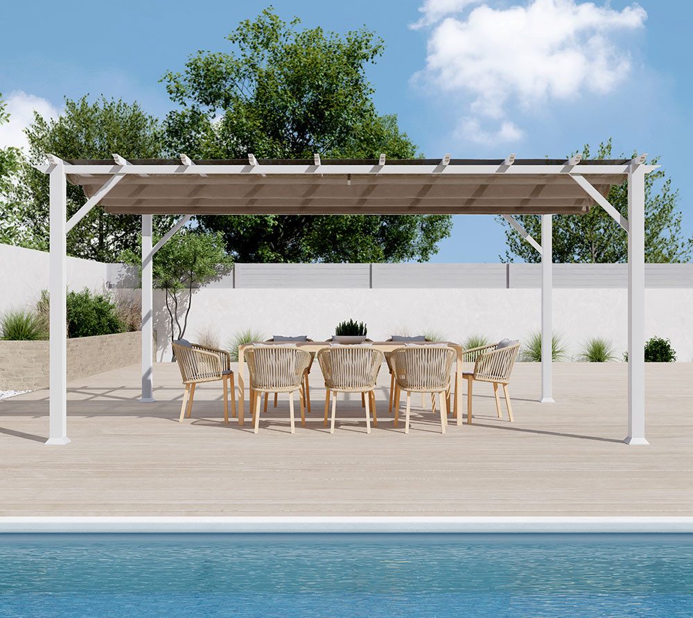 Paragon Pergola Florenz 1116, (1-tlg., Pergola, Sonnensegel), Konstruktion aus Aluminium