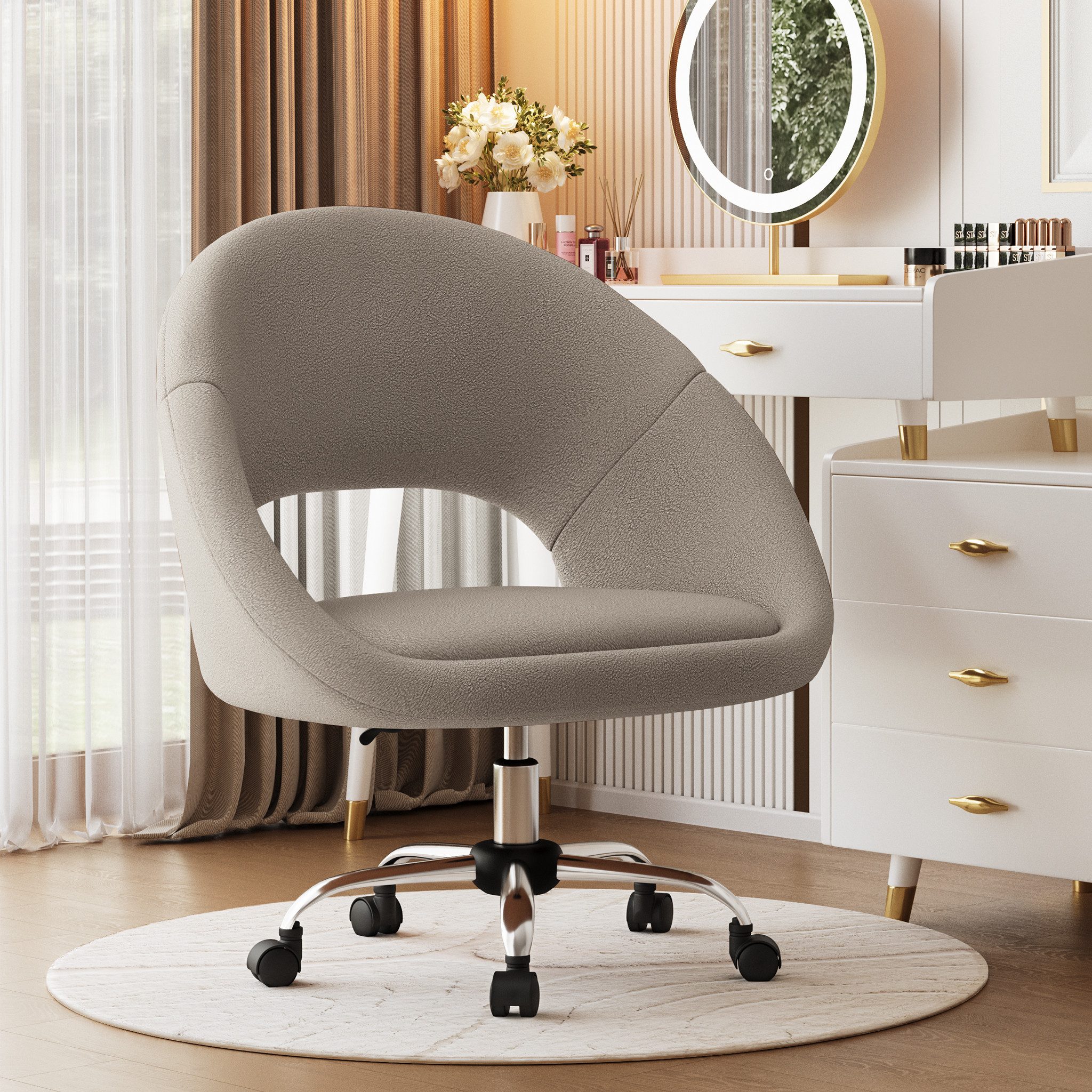 Adormii Bürostuhl Schminkstuhl,Homeoffice Stuhl mit Armlehnen,Drehstuhl günstig online kaufen