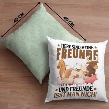 Trendation Dekokissen Trendation - Veganer Kissen Geschenk Spruch Vegan Geschenkidee Lustiger Spruch Vegane Lebensweise Veganerin Dekokissen mit Füllung 40x40