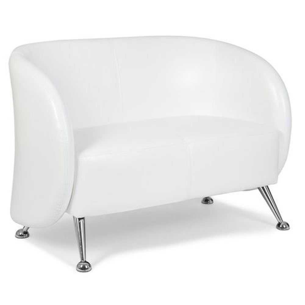 hjh OFFICE Sofa St, gepolstert Weiß Sofa bequem Lounge Armlehnen, 1 Kunstleder LUCIA Weiß mit Couch, | ST