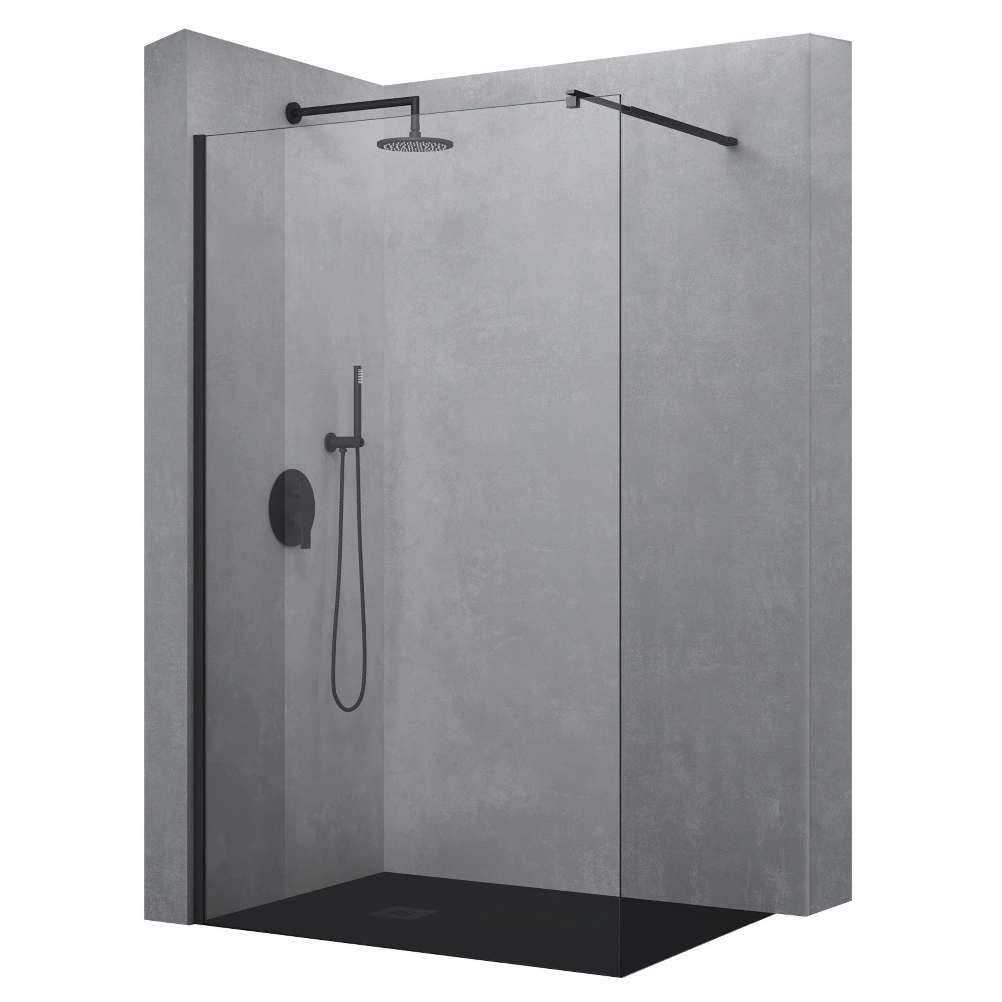 doporro Duschwand für Dusche Duschabtrennung schwarz Profil Nano Glas, Eins günstig online kaufen