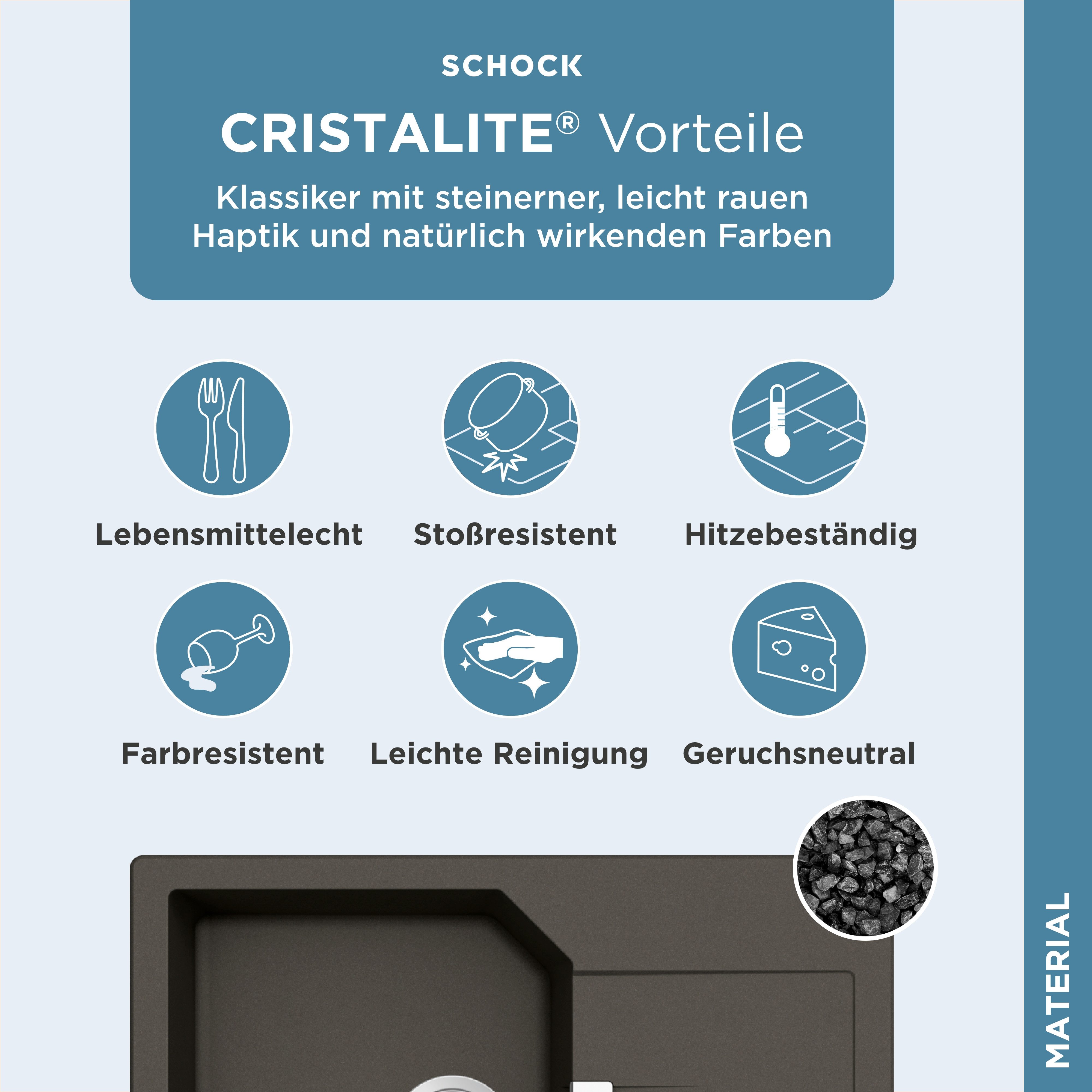 Schock Granitspüle Lucca, rechteckig, 69/51 cm