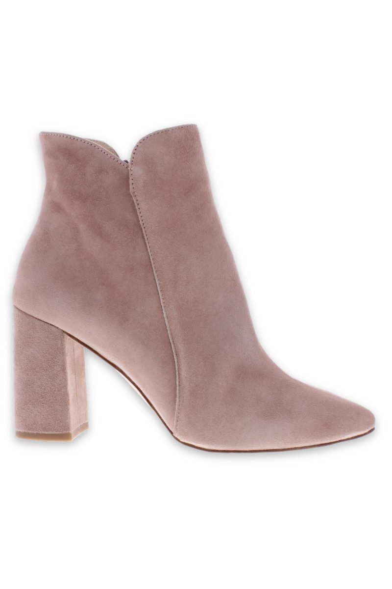 XAVER LUIS Schuhmanufaktur Trachten Stiefeletten - VERO - Samtziege rosé Stiefelette