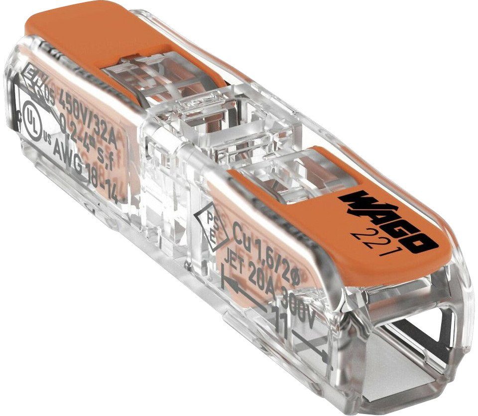 WAGO Verbindungsklemme Wago Compact Durchgangsverbinder mit Hebel Leiter: