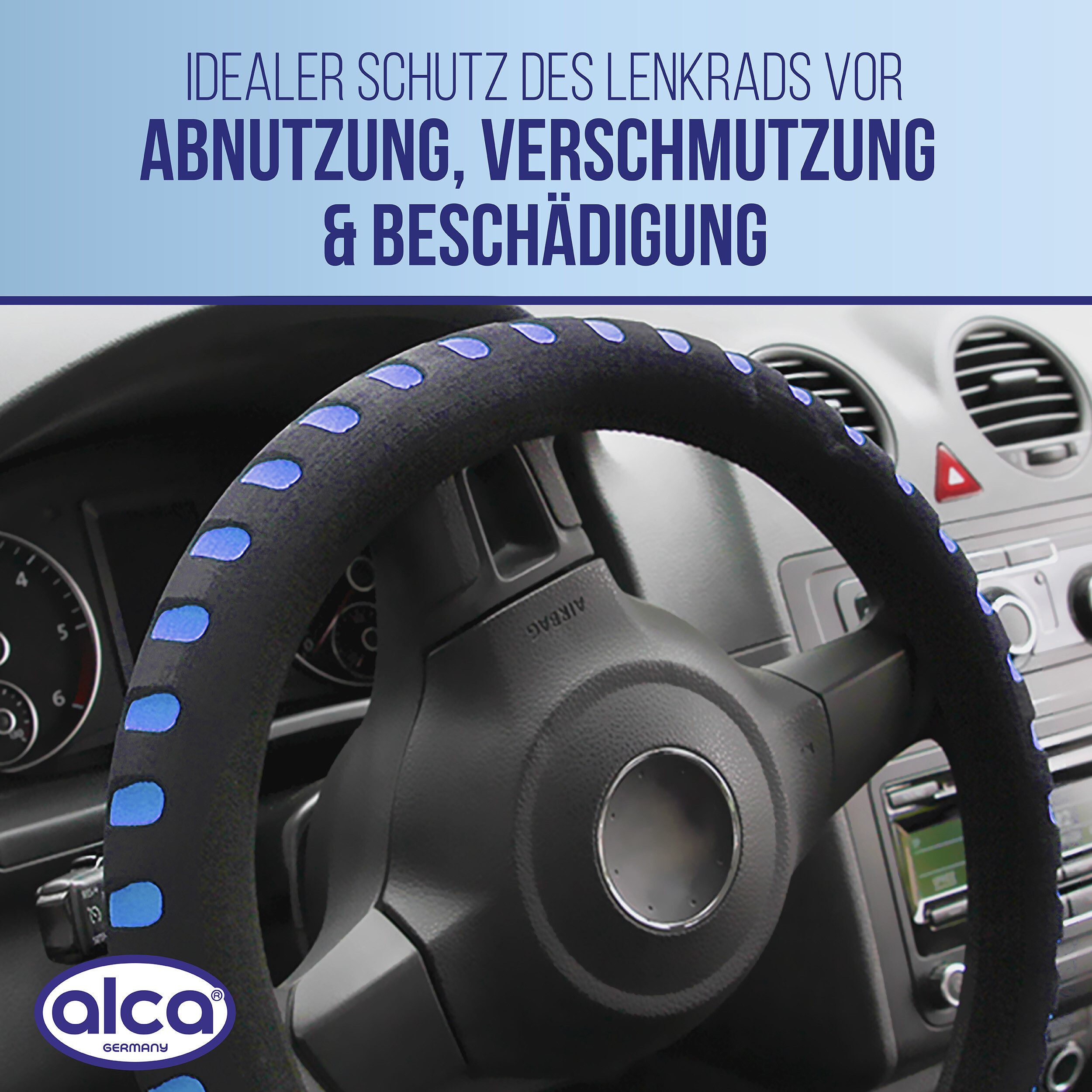 alca steering wheel cover, steering wheel sleeve SOFT, blue, 37-39 cm, soft foam, universal, (1-piece)