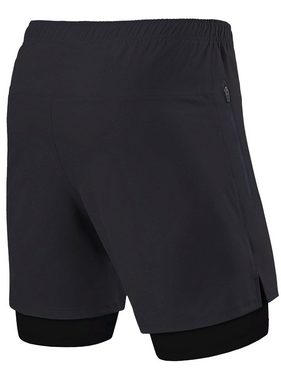 TCA Trainingsshorts TCA Herren 2-in-1 Laufhose - Grau (2X RV-Tasche) (1-tlg)