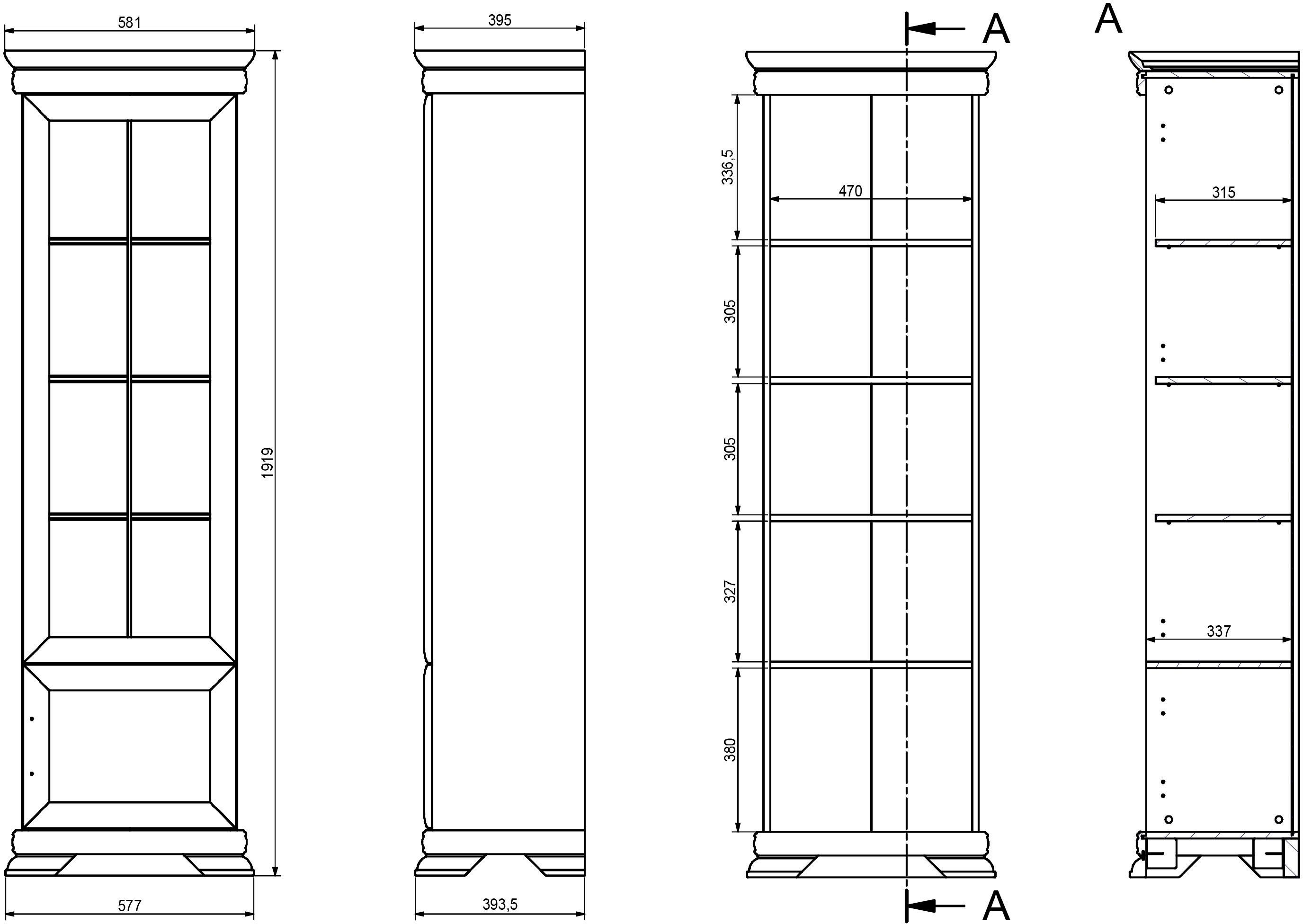 Home affaire Vitrine Royal Höhe 192 cm ca