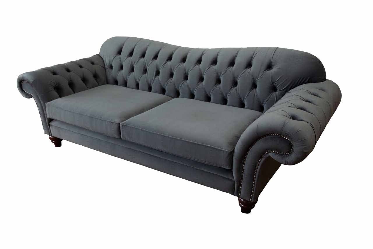 Europe Couch Polster, Design JVmoebel Schwarzer Sofa in Sofa Sitzer Made 3 Textil Chesterfield