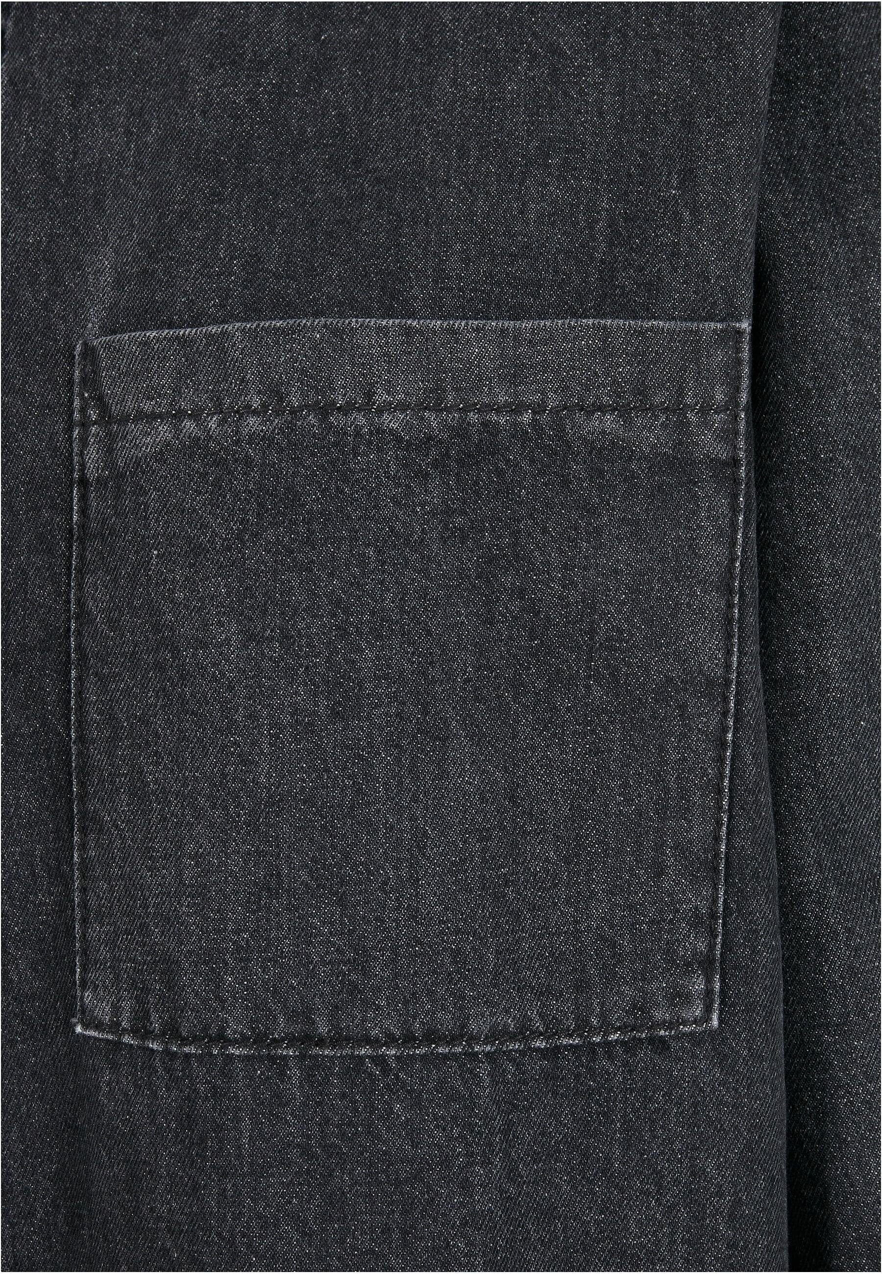 washed Bluse URBAN Ladies CLASSICS black Oversized Damen Denim stone Shirt Klassische