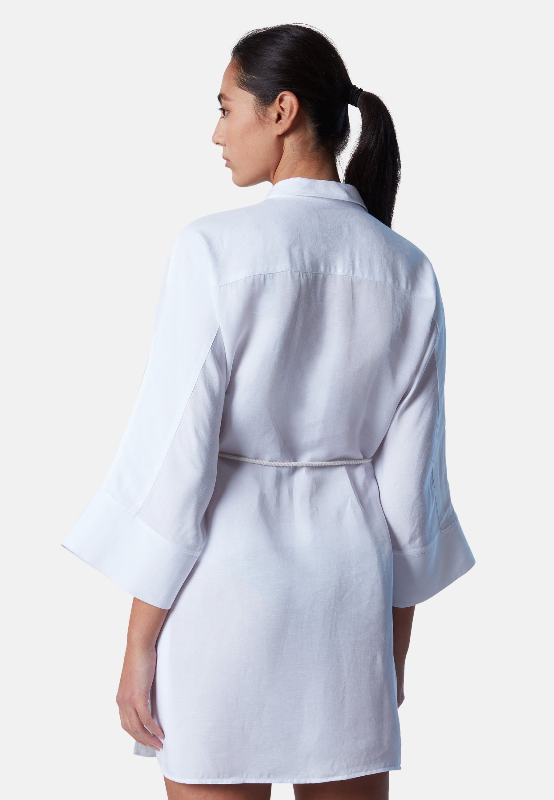 North Sails Shirtkleid Kimono-Hemdblusenkleid Design klassischem mit White