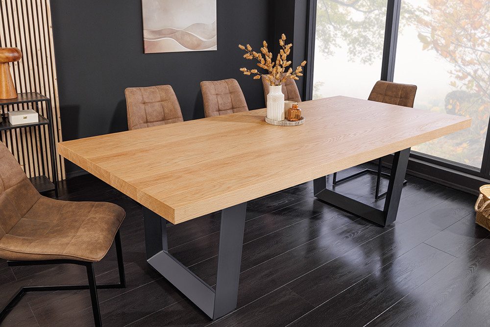 riess-ambiente Esstisch ZEUS 210cm natur / schwarz - Eiche, Metall, U-Gestell, 10 Sitzplätze (Einzelartikel, 1-St), Tisch mit Kufengestell - ideal für Küche, Arbeits-, Wohn- & Esszimmer