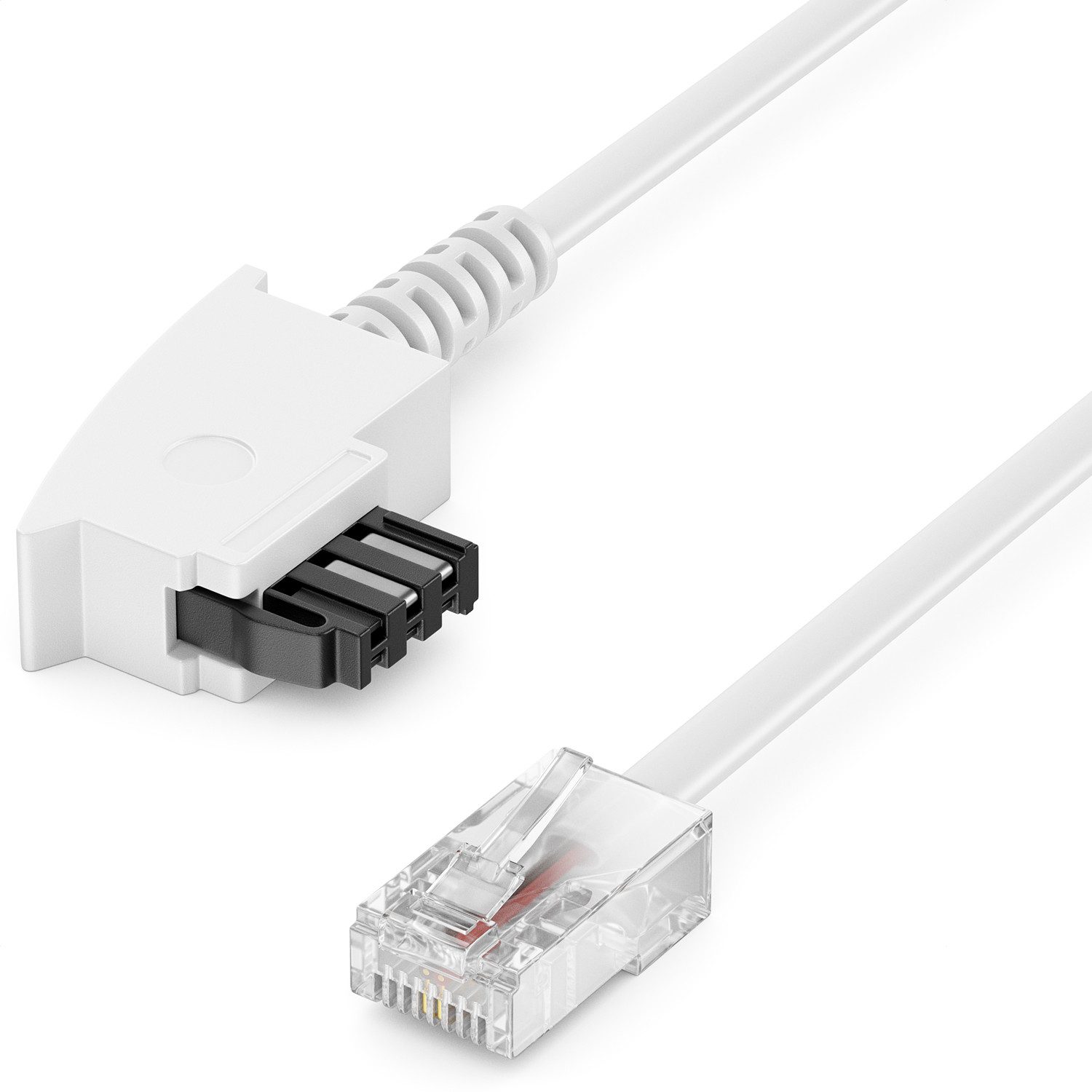 deleyCON deleyCON 30m TAE Anschlusskabel Routerkabel TAE-F auf RJ45 Stecker LAN-Kabel