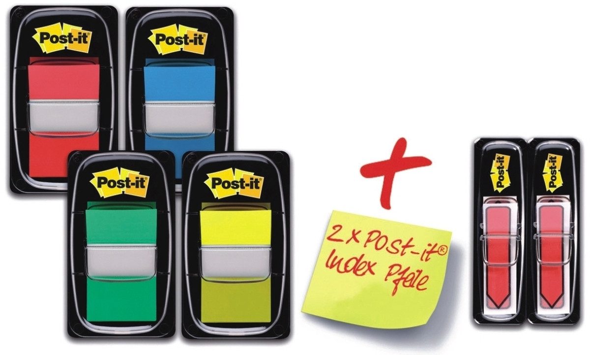 Post-it Notes Haftnotizblock Index Promopack 4 Farben + 2 Pfeile
