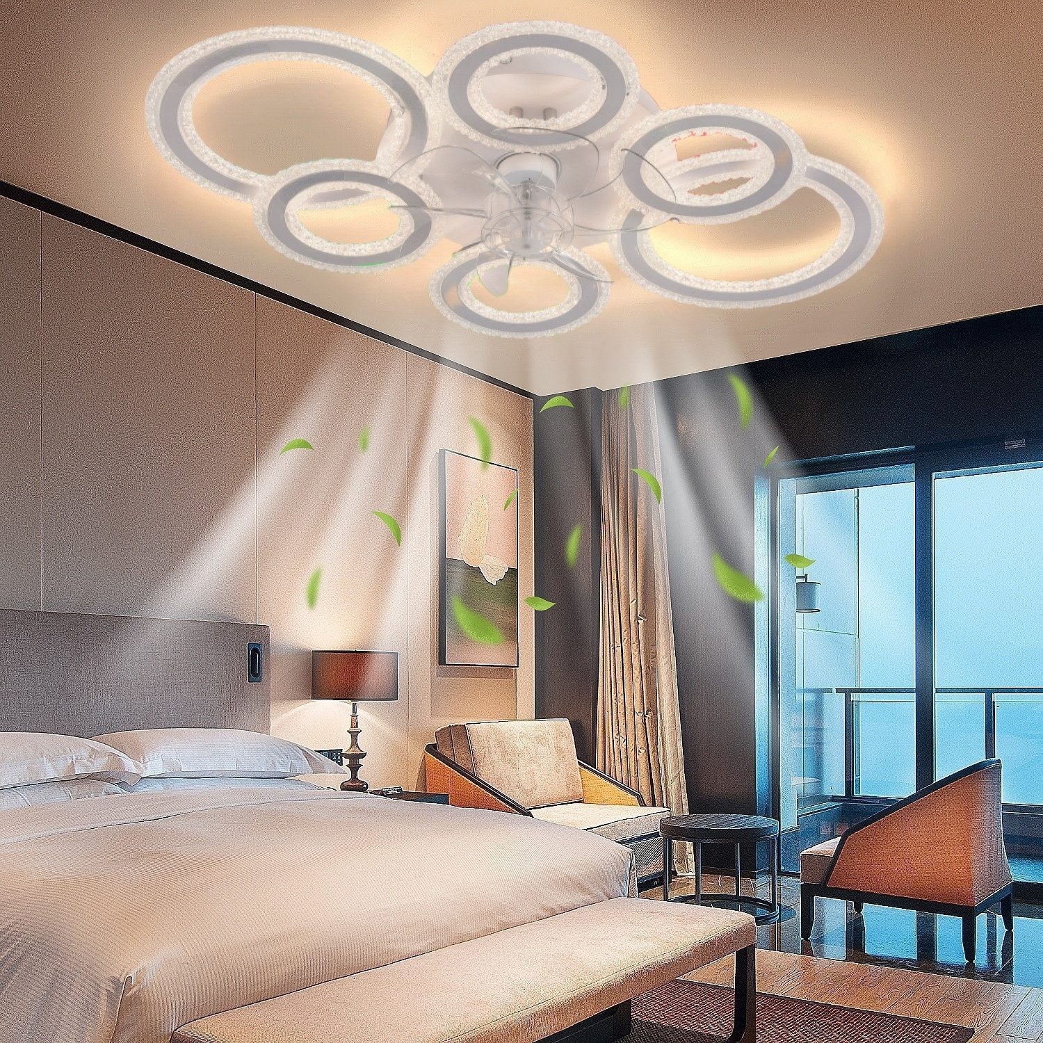 LETGOSPT Deckenleuchte Deckenleuchte mit Ventilator 72W günstig online kaufen