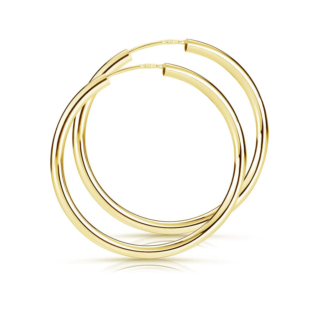 Materia Paar Creolen Damen Gold klassisch Ø29mm SO-420, Sterlingsilber, vergoldet