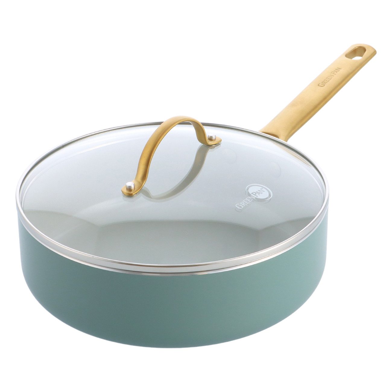 GREENPAN Schmorpfanne Padova Reserve Schmorpfanne hellblau 28cm backofenfest Antihaft, Aluminium, Kratzfest, Keramik, alle Herdarten, Backofengeeignet, Ø 28 cm