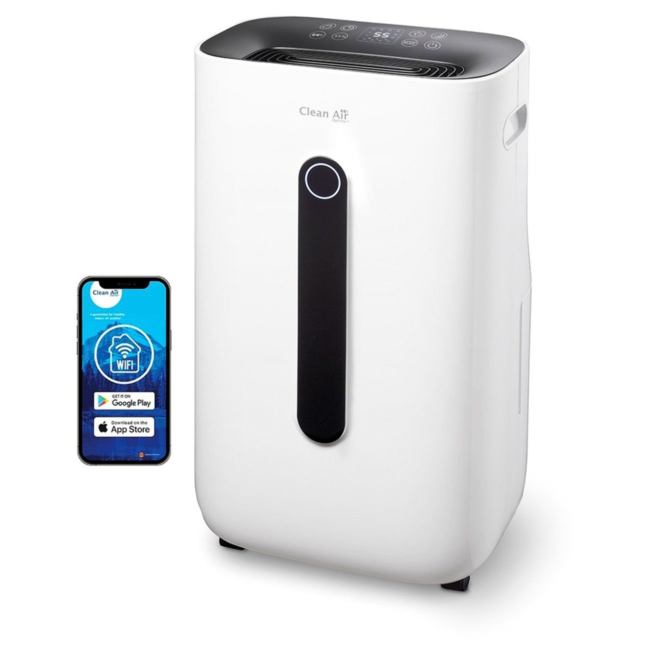 Clean Air Optima Luftentfeuchter CA-706 SMART - Luftentfeuchter und Luftreiniger, Entfeuchtung 20 l/Tag, Tank 6,5 l, Clean Air Optima® App