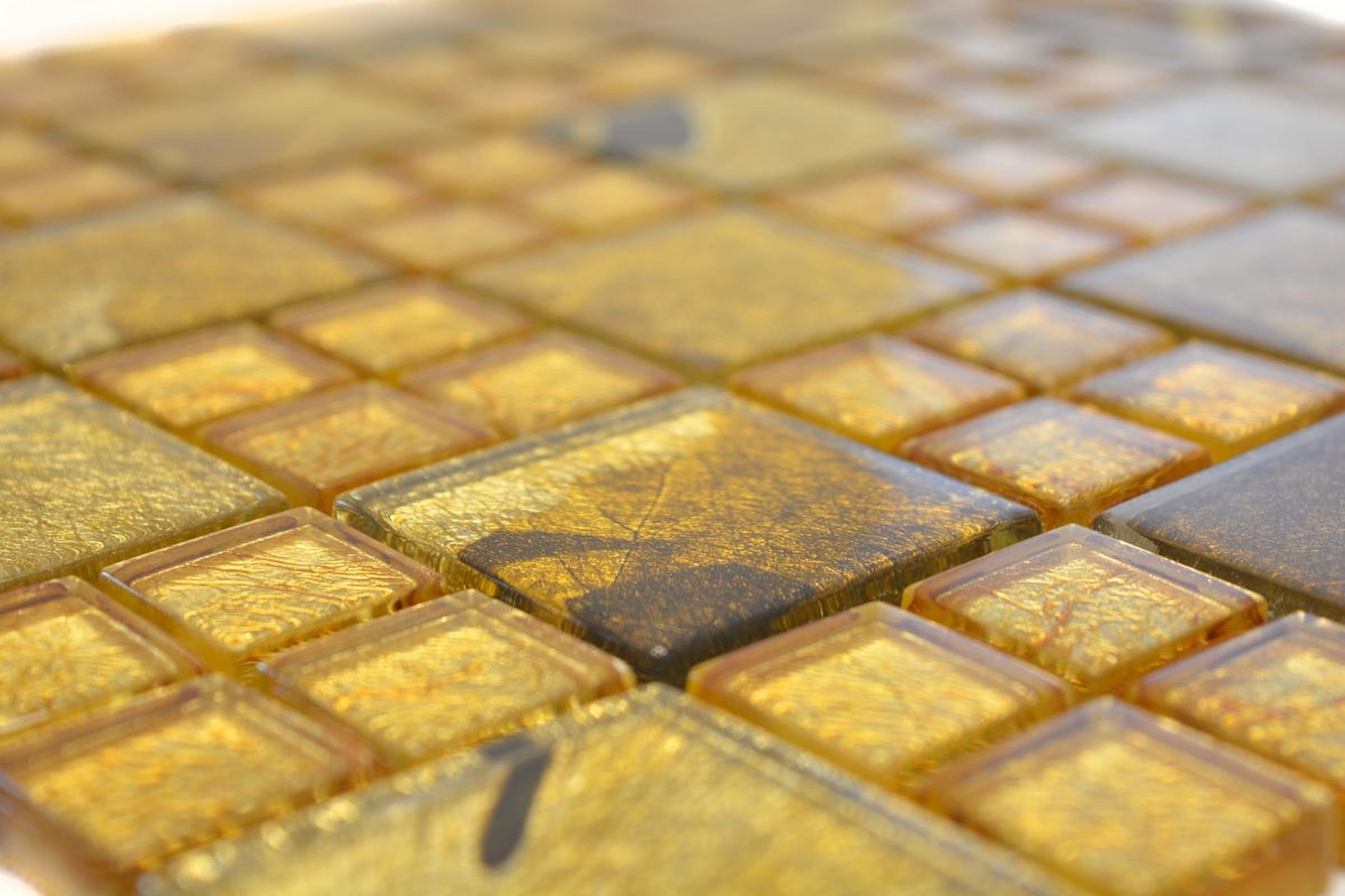 Mosaikfliese Fliesenspiegel Küche Mosaikfliesen Desert gold Mosani Duschwand Glasmosaik