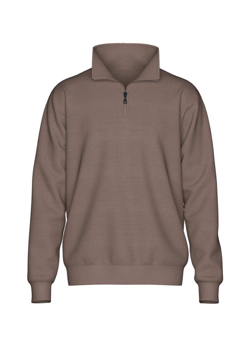 Trigema Sweatshirt TRIGEMA Troyer in Waffeloptik günstig online kaufen