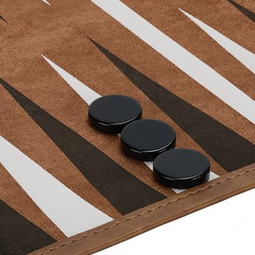 relaxdays Spiel, Strategiespiel Backgammon zum Aufrollen