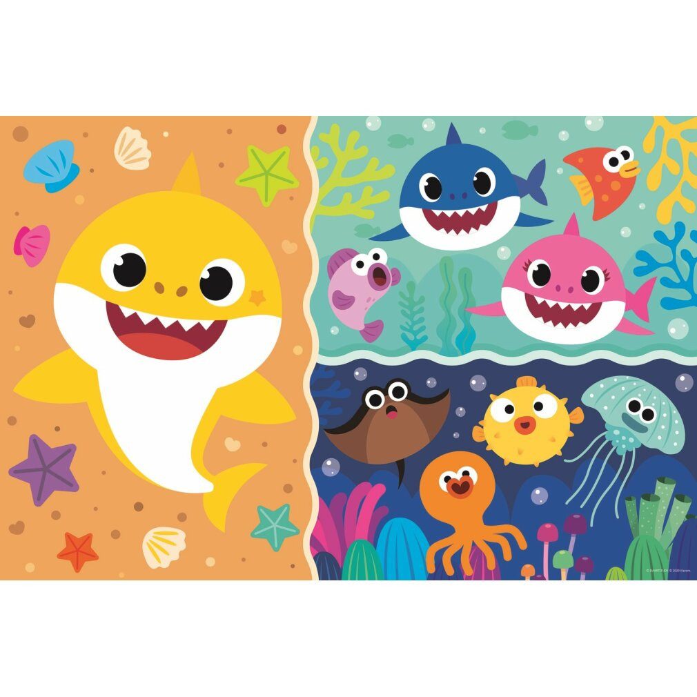 Trefl Puzzle Doppelseitiges Puzzle Baby Hai SUPER GIANT 15 Teile, Puzzleteile