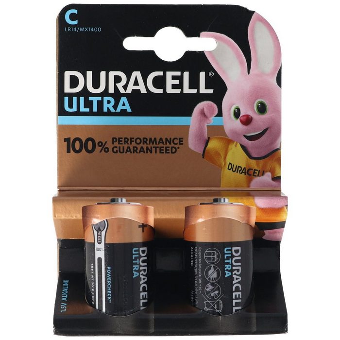 Duracell DURACELL ULTRA M3 Baby/C 2er Pack Neu bis zu 10 J Batterie (1 5 V)