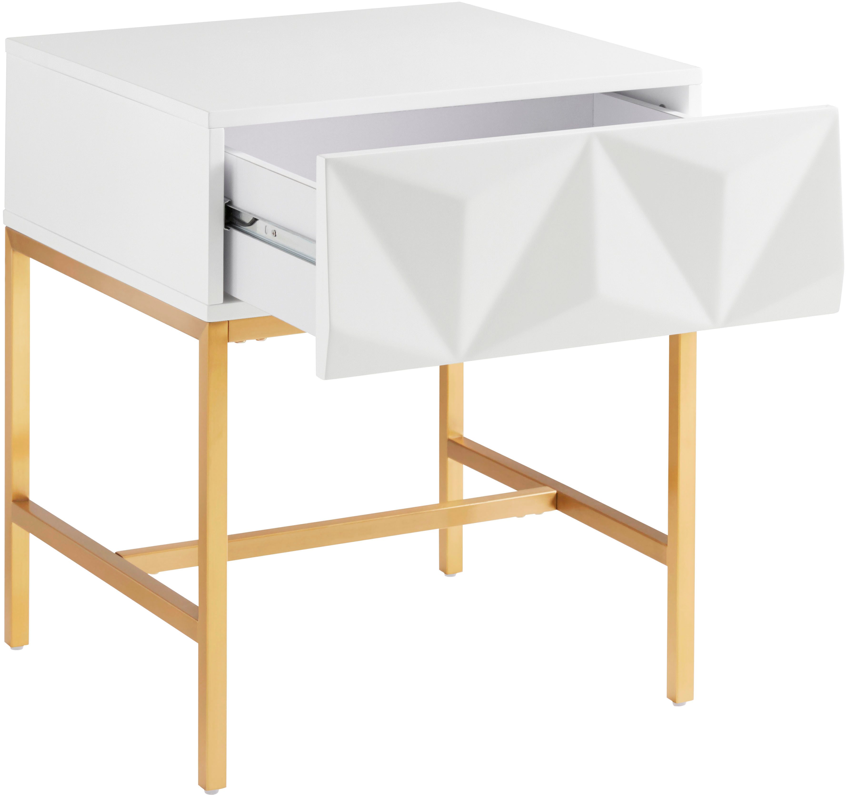 OTTO home Beistelltisch Minfi, Schublade mit 3D-Front, auch als Nachttisch geeignet, Breite 50 cm