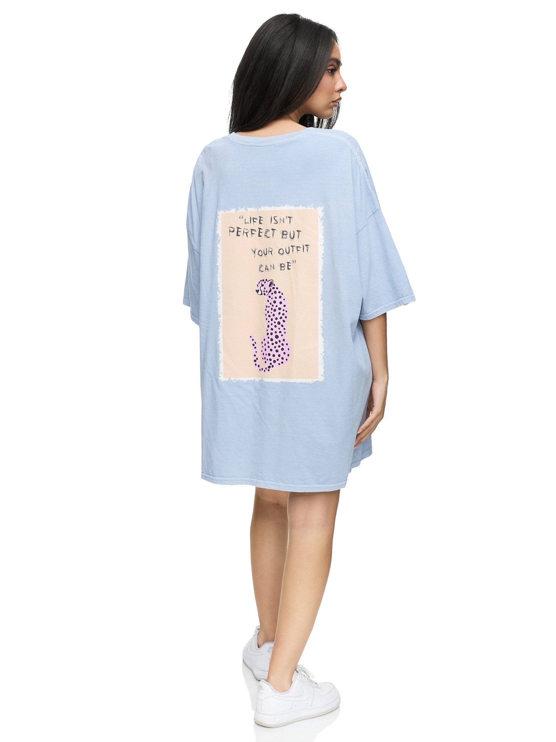 Worldclassca T-Shirt Worldclassca Oversized Print ANIMAL T-Shirt Outfit Sommer Oberteil PRINT - LIFE ISN´T PERFECT BUT YOUR OUTFIT CAN BE - VINTAGE – Bild 2 von 4