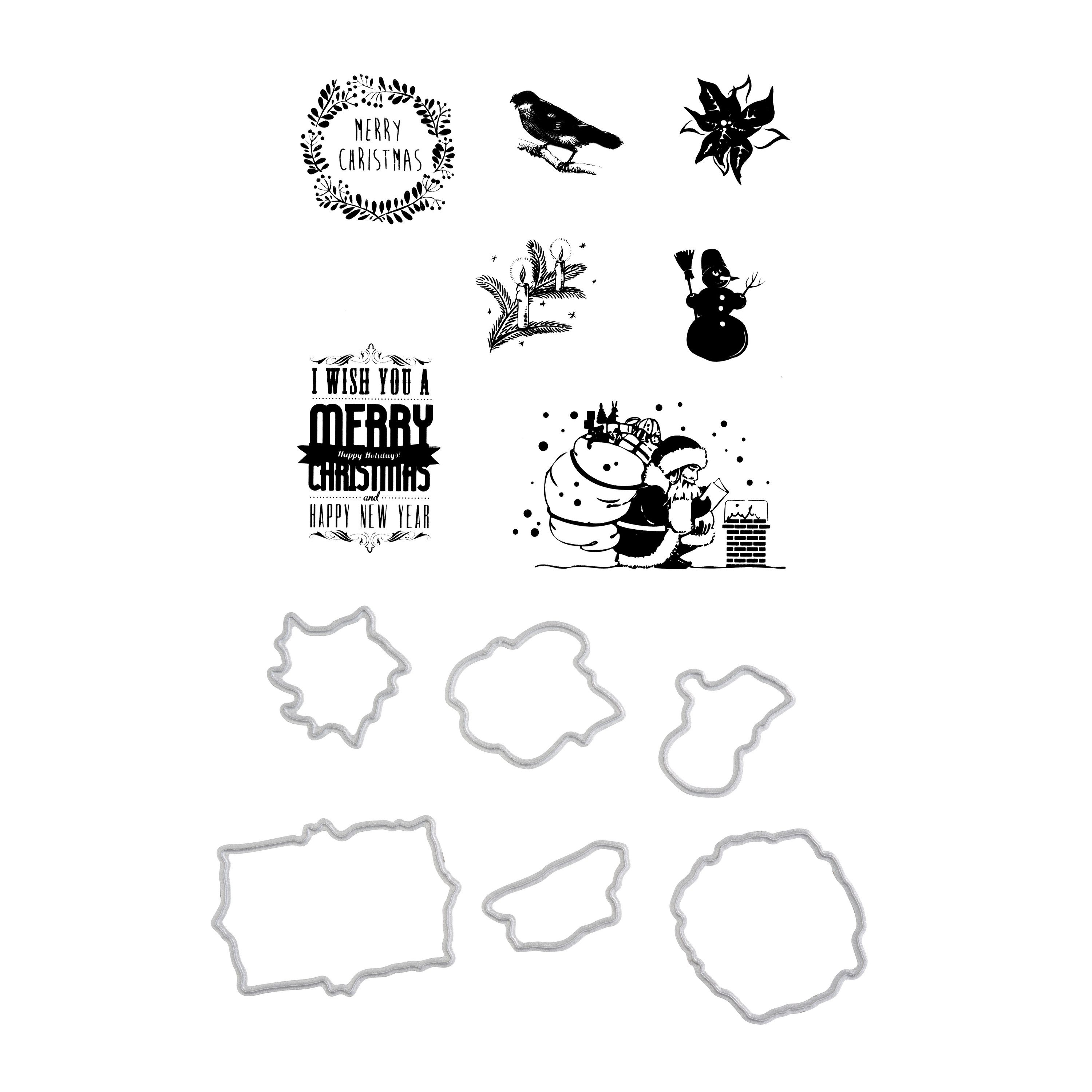 FINDit Motivschablone Merry Christmas, 13 Teile