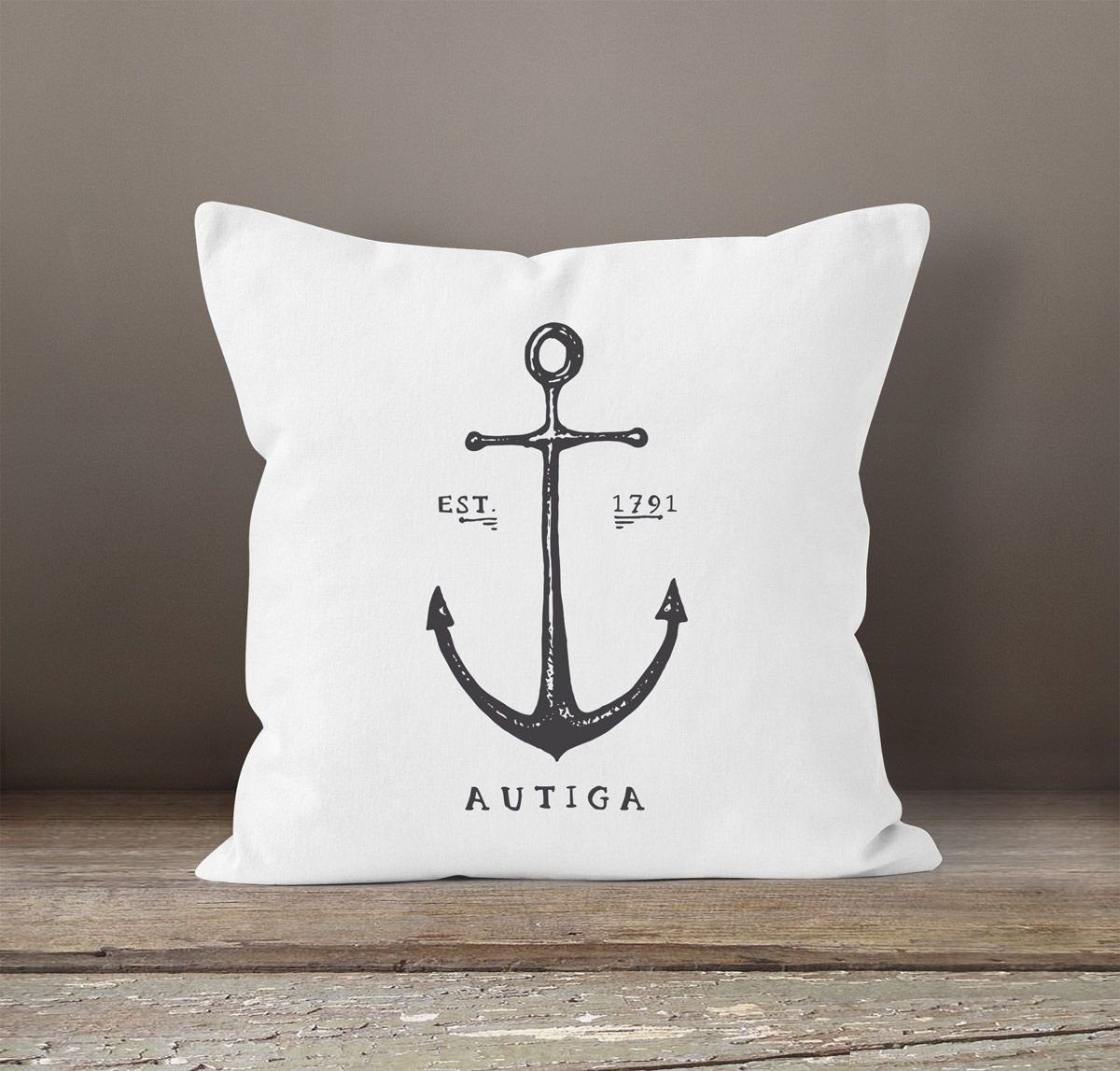 maritim Dekokissen Anchor Autiga Anker Autiga® Kissenhülle Kissenbezug Vintage