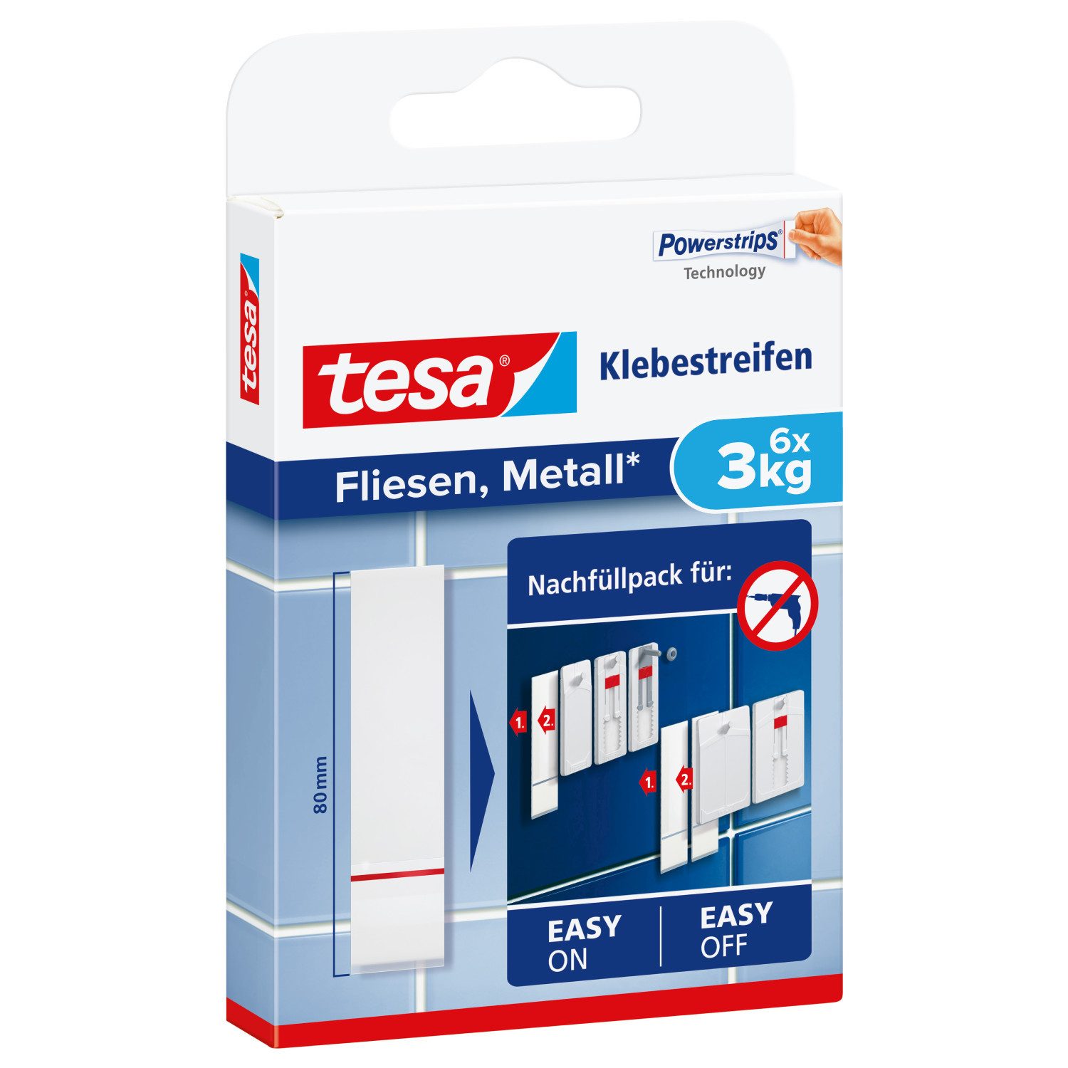 Klebehaken Powerstrips Klebestreifen für Fliesen und Metall