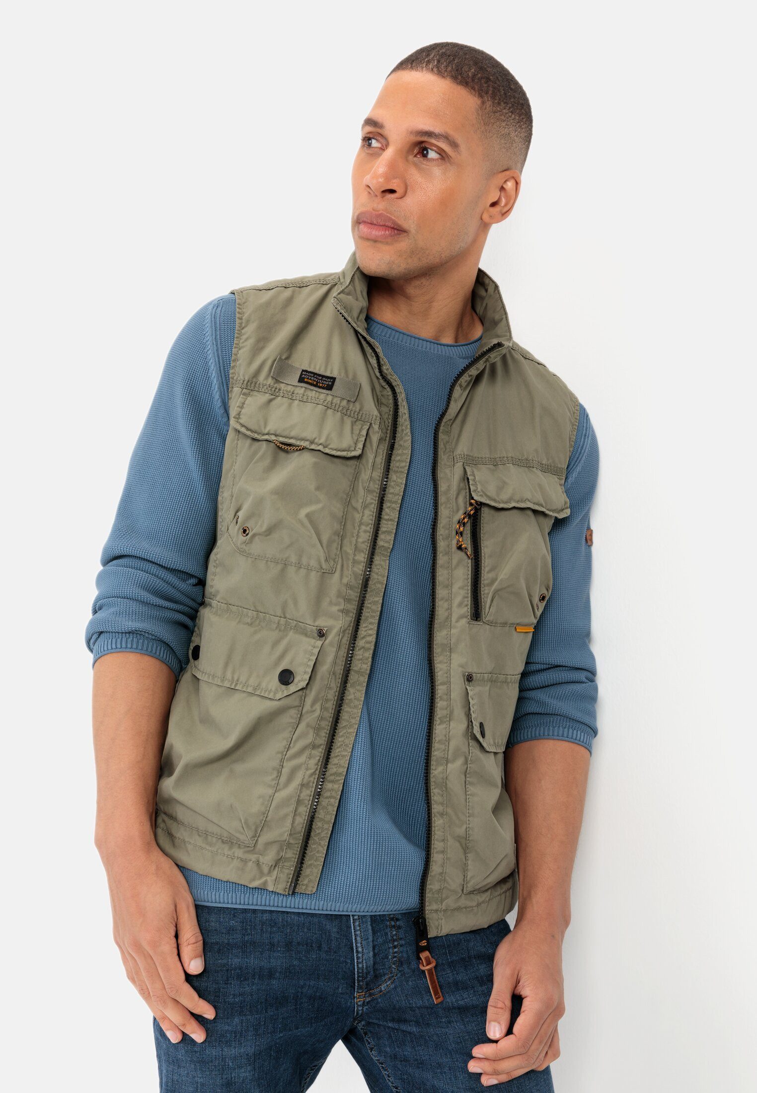 camel active Funktionsweste mit Stehkragen ärmellos Stehkragen Weste_Casual Weste