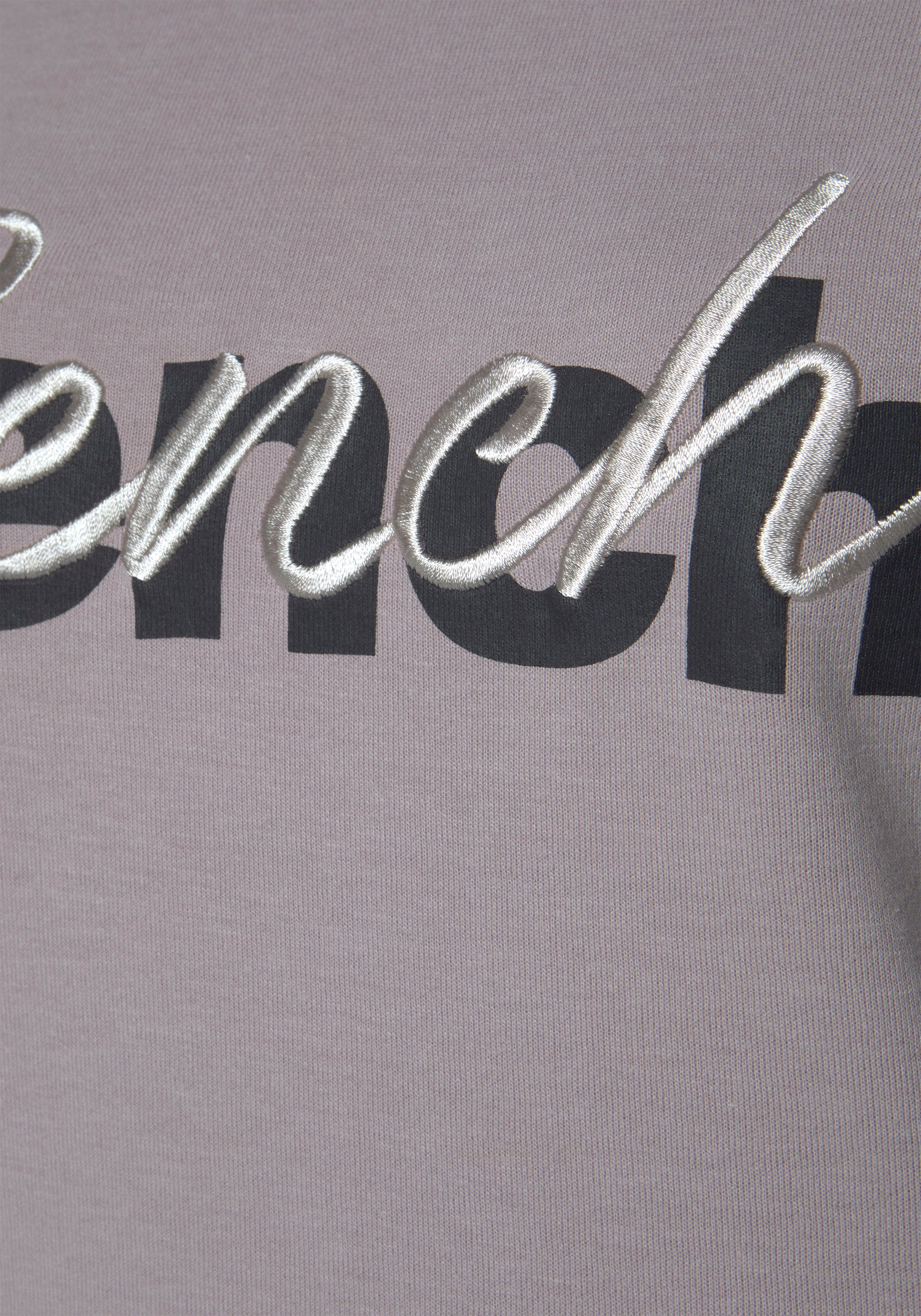 Loungeanzug und Logodruck mit rauchrosa Sweatshirt Loungewear Stickerei, Bench.