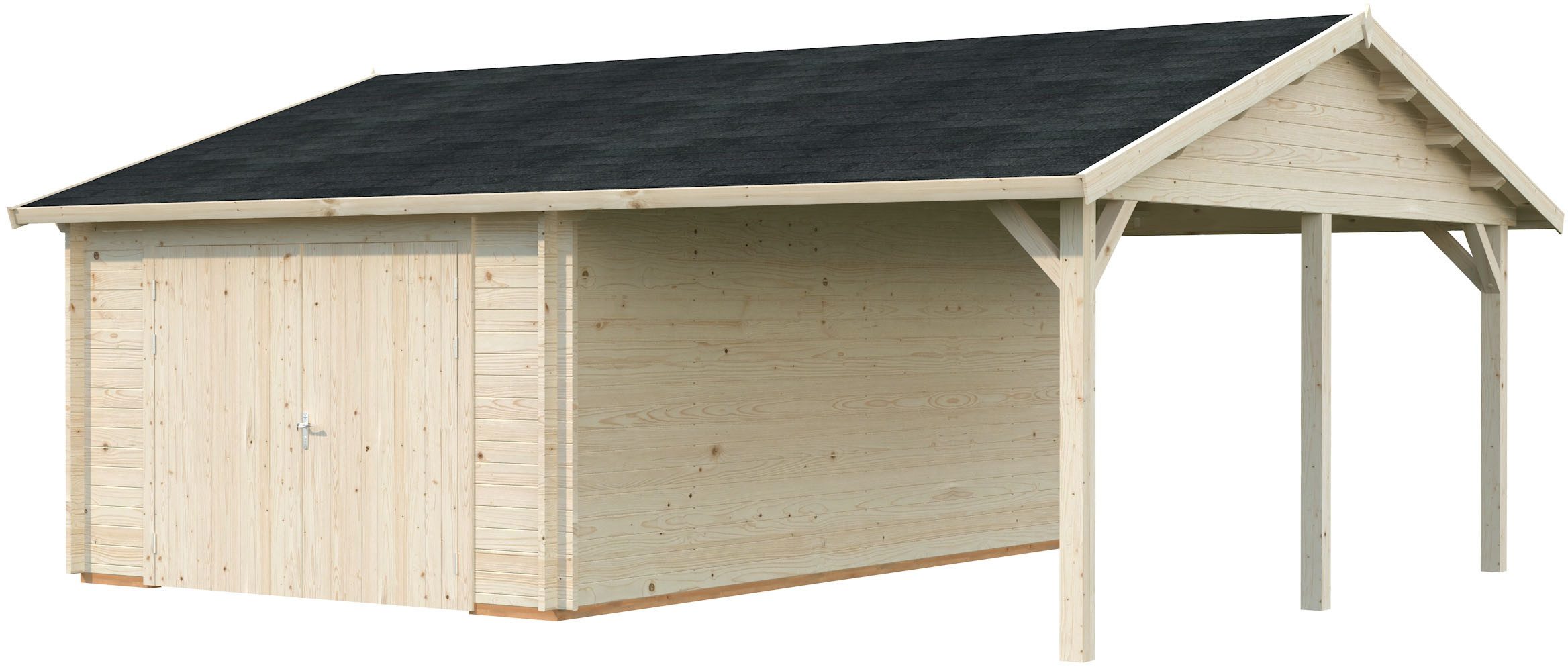 Palmako Garage Roger, mit Holztor, BxTxH: 703x619x316 cm