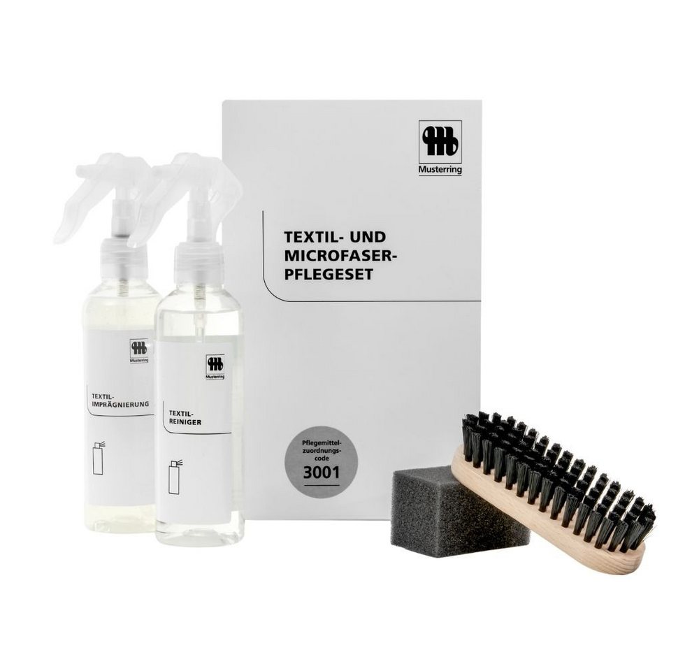 Musterring Textil & Microfaser Pflegeset (400ml Polsterpflege für Möbel, Textilien, Microfaser, Naturfaser, Alcantara, [- Textilreinigung & Imprägnierung für alle Textilien, Polstermöbel und Teppiche, Alcantara, Microfaser)