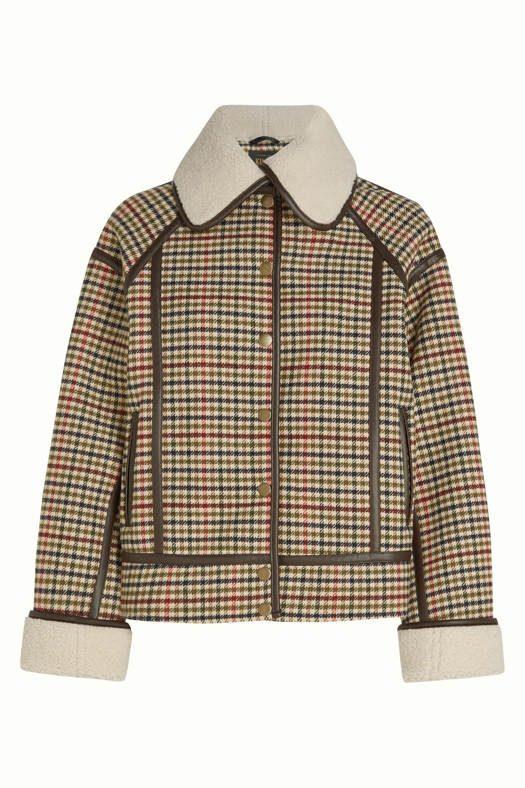 King Louie Fellimitatjacke Monia Coat Basso Check - Modische Fellimitatjacke mit Karo