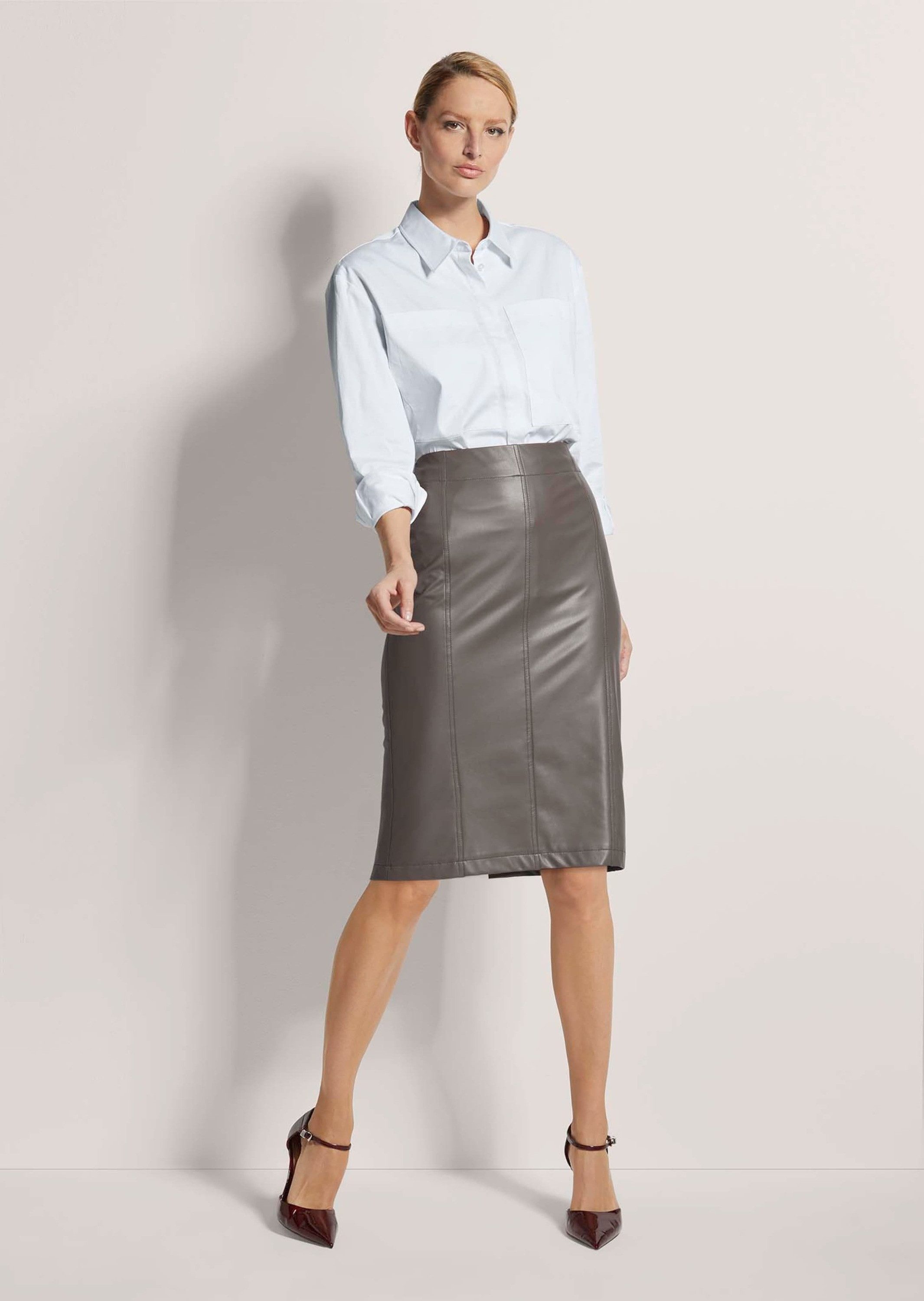 MADELEINE Midirock Bleistift-Rock im Leder-Look günstig online kaufen