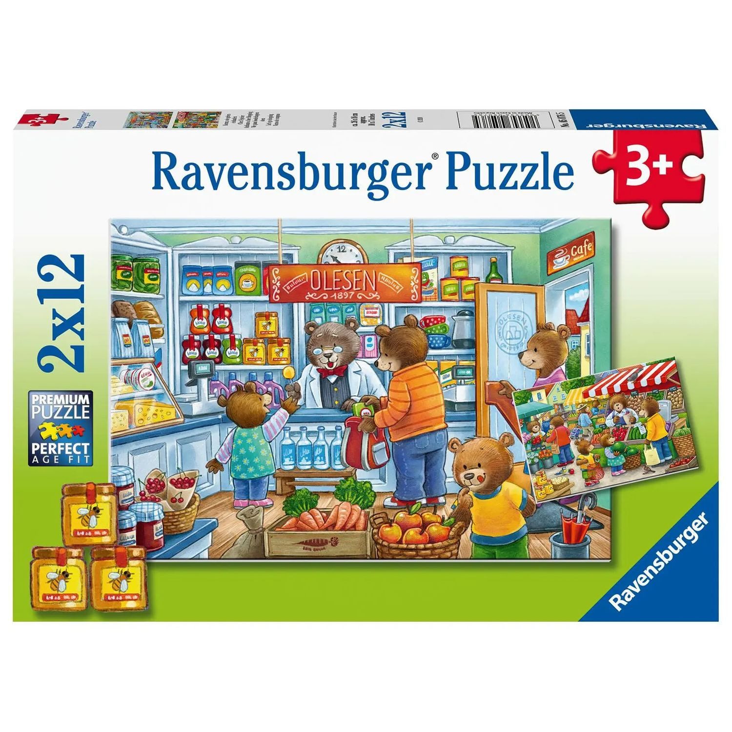 Ravensburger Puzzle Ravensburger Kinderpuzzle - 05076 Komm, wir gehen einkaufen -..., 12 Puzzleteile