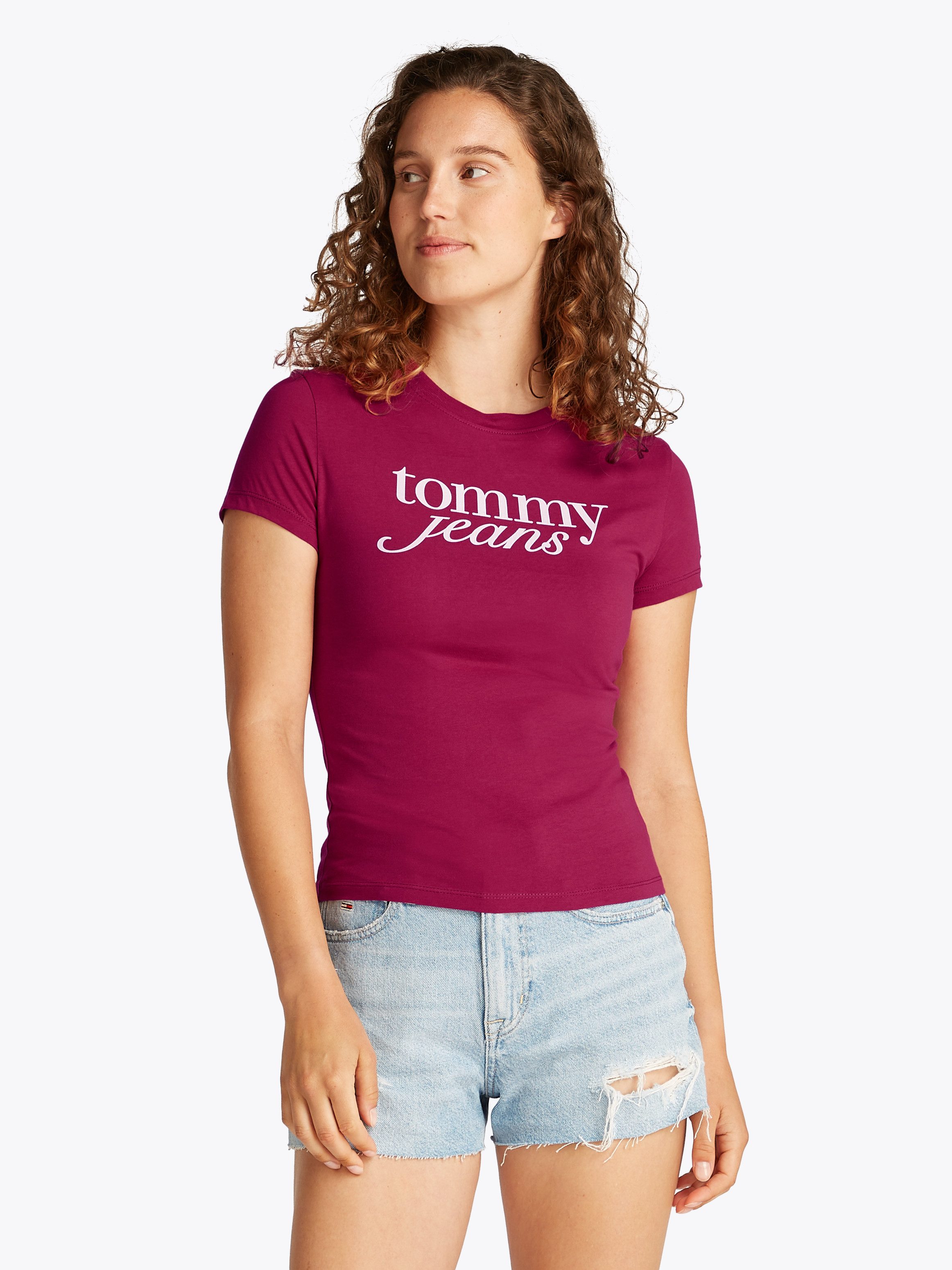 Tommy Jeans Curve Rundhalsshirt Shirt TJW SLIM ESSENTIAL in Großen Größen, günstig online kaufen