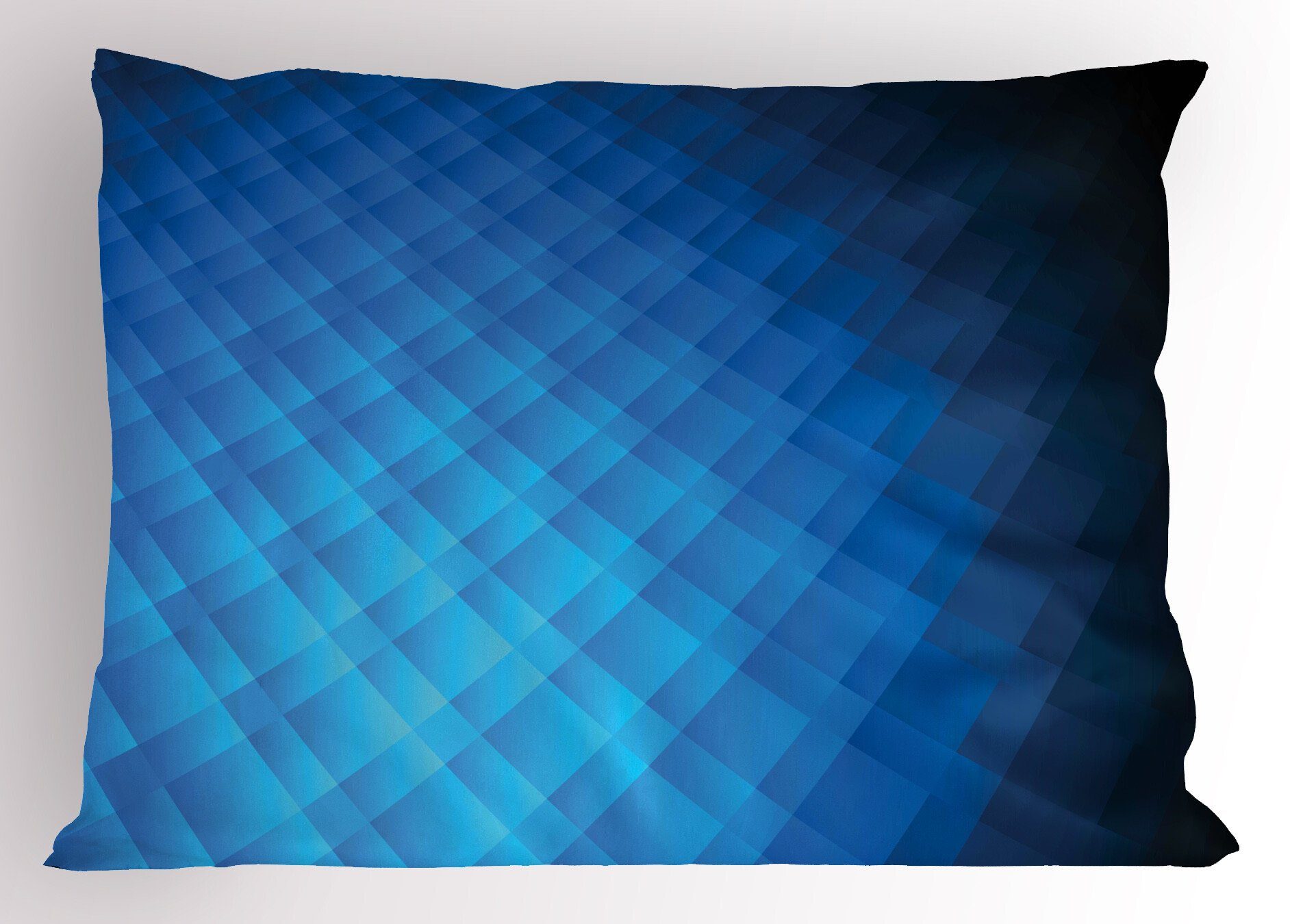 Vibrierender Kopfkissenbezug, Blau geometrischer Kissenbezüge Dekorativer Gedruckter Standard Stück), Ombre-Platz Size Abakuhaus (1