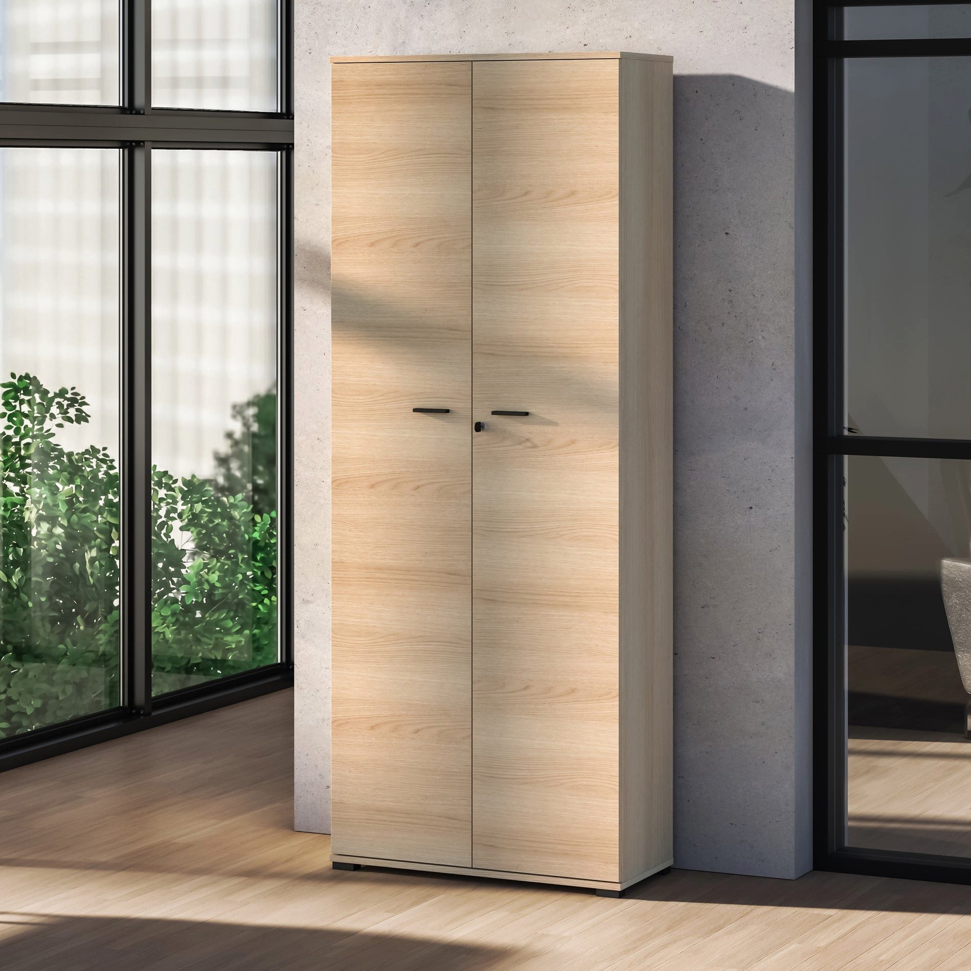 Selsey Kleiderschrank ODELIS 2-türig mit einem Schlüsselschloss Lindberg-Eiche, 79 cm breite