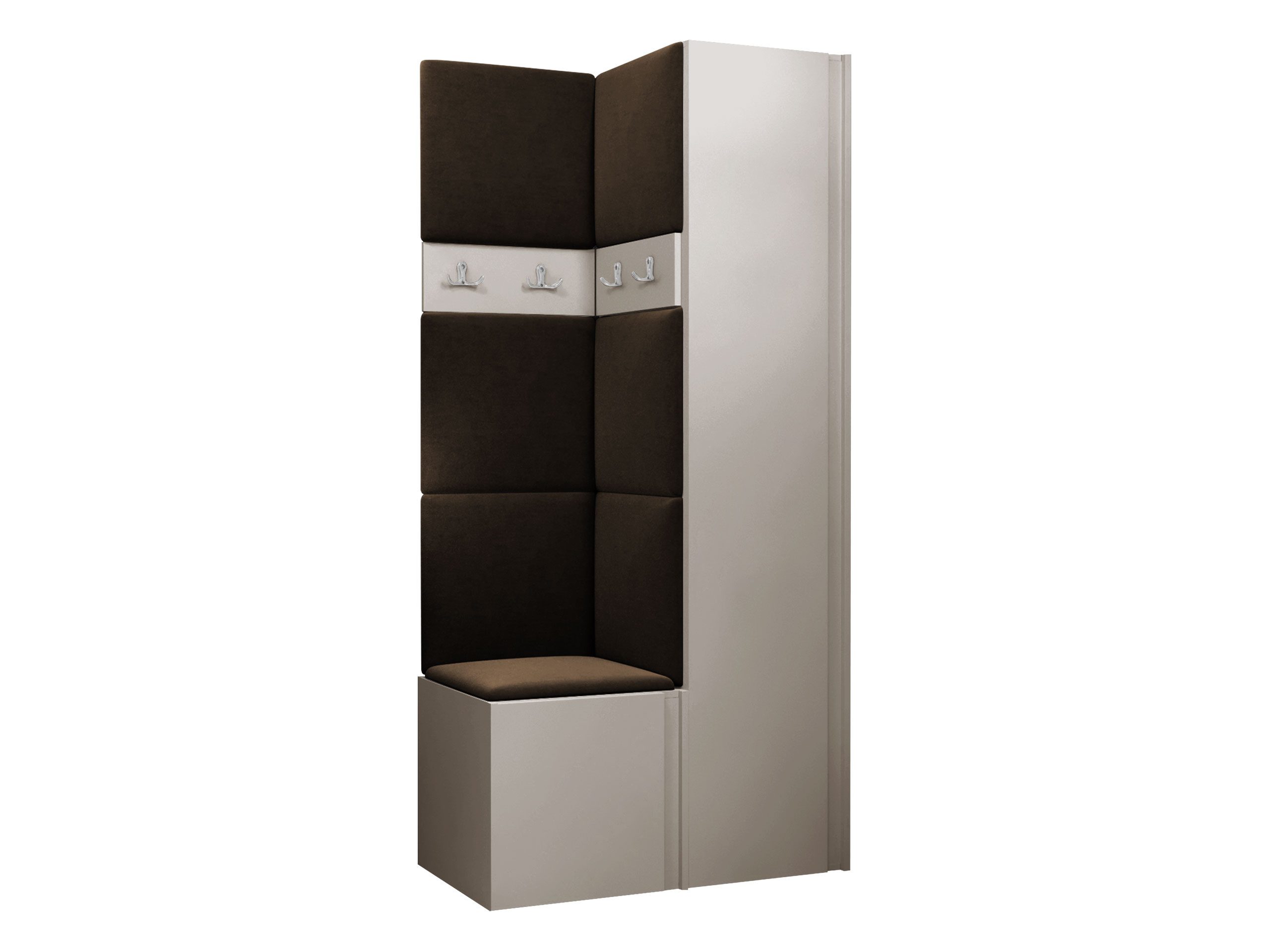 MIRJAN24 Garderoben-Set Orion XXIV, (Komplett-Set, Schuhschrank, Kleiderschrank, 2x Kleiderhakenbrett, 7x Paneel 42x42), Auswahl aus Fronten und Polsterplatten