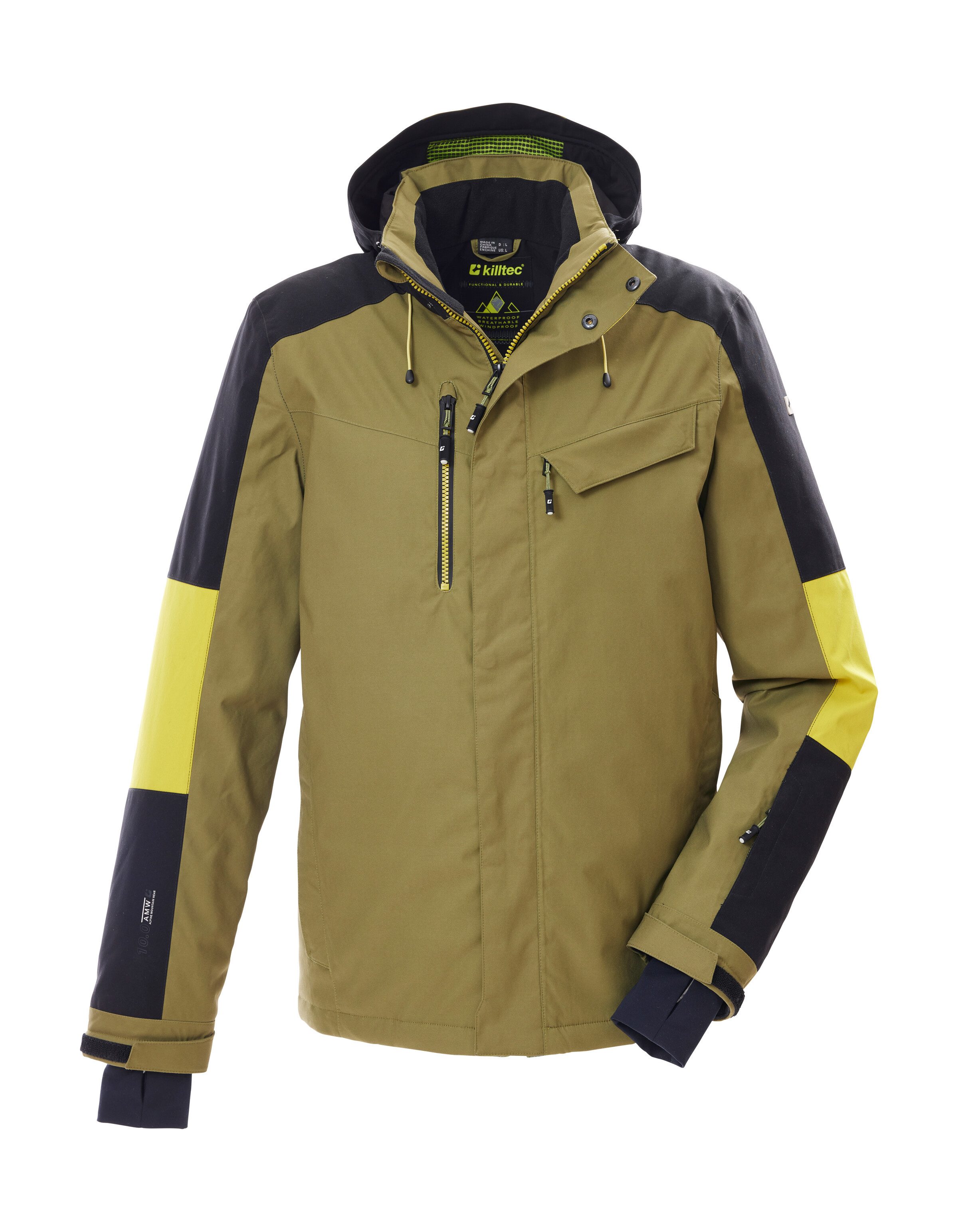 Killtec Skijacke KSW 257 MN SKI JCKT Skijacke: Wasserdicht, atmungsaktiv, abnehmbare Kapuze, Schneefang