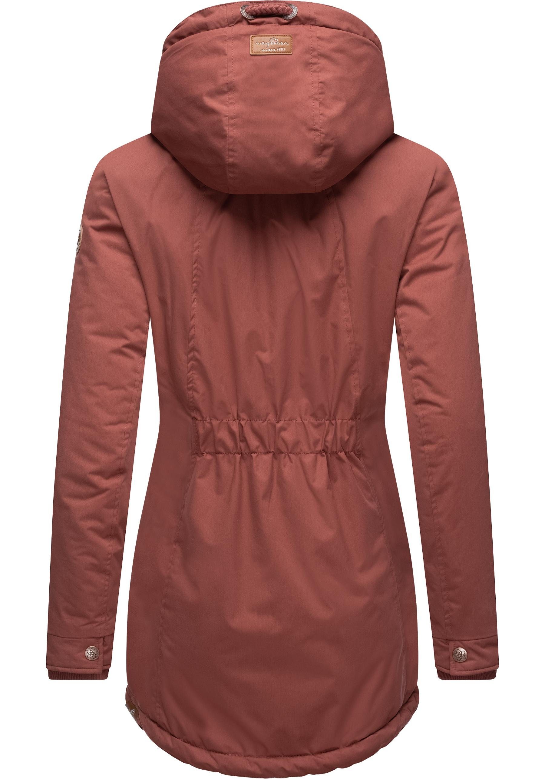Ragwear Winterjacke Zuzka Winter Wasserdichter Winterparka mit Teddyfleece Innenfutter