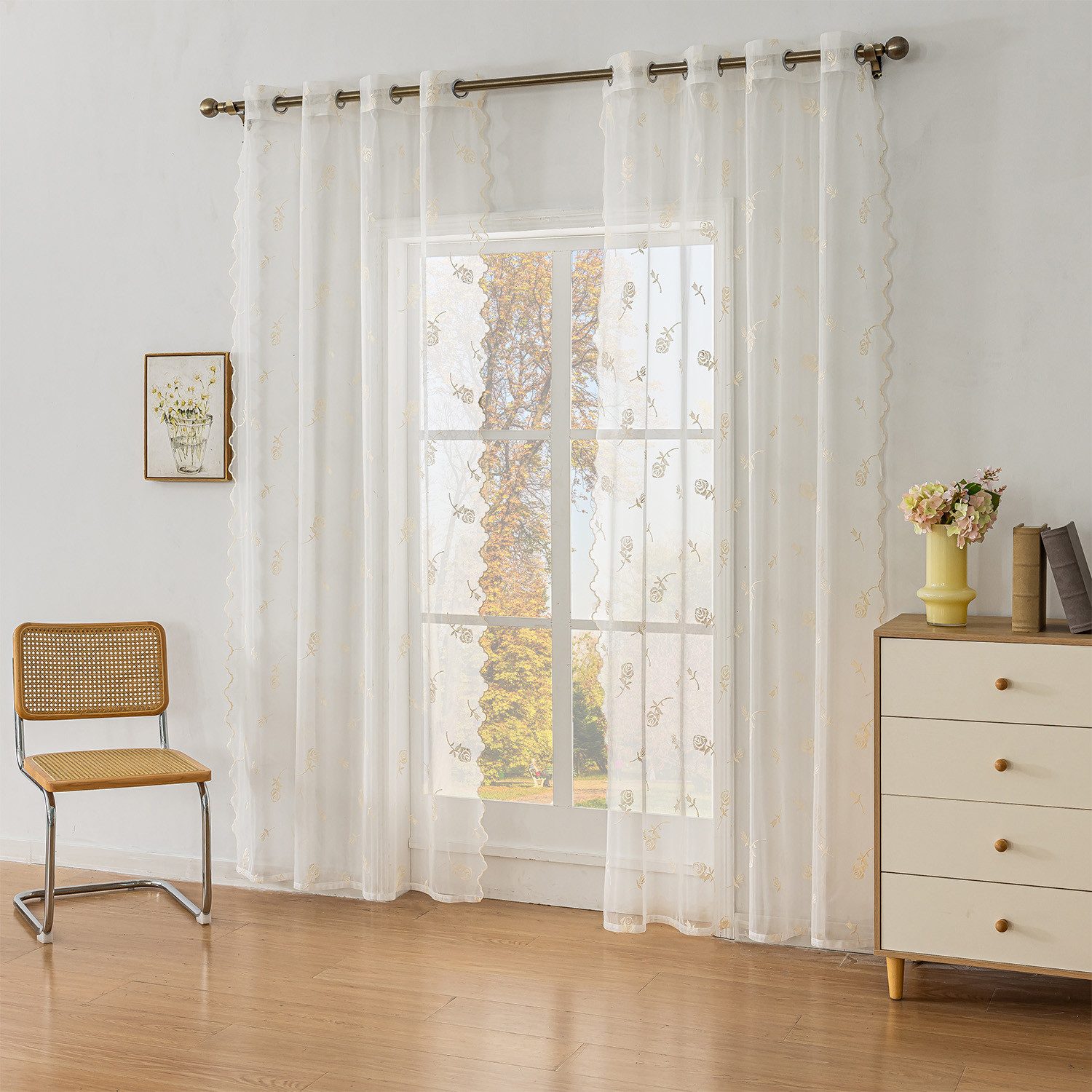 BYSURE Gardine, Ösen (2 St), Bestickte günstig online kaufen