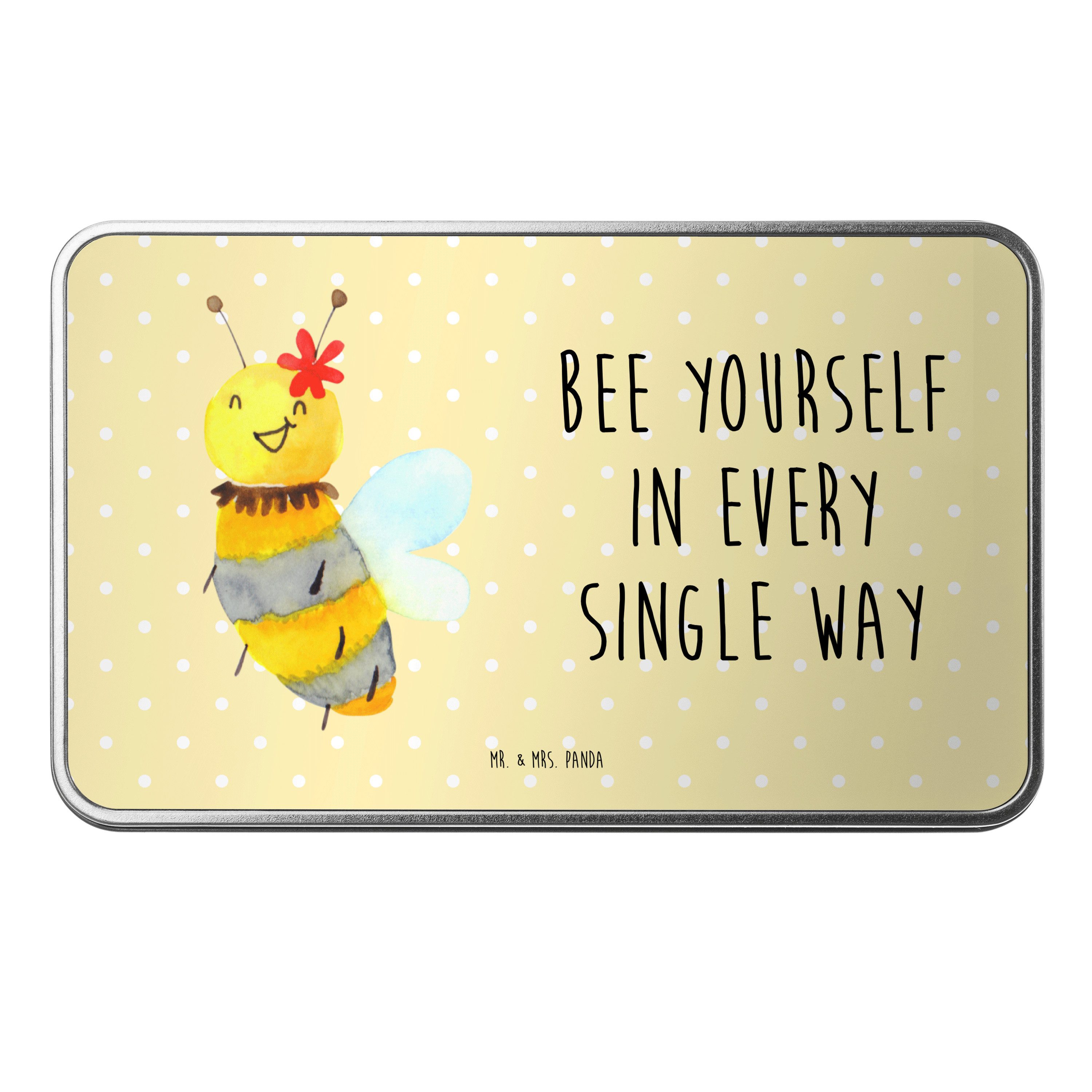 Mr. & Mrs. Panda Dose Biene Blume, Kaffeedose, Gelb Pastell, Kaffeedose, schmuckdose, Gesch (Packung), kräuterdose Verpackungsdose Metall Kaffeedose Metall