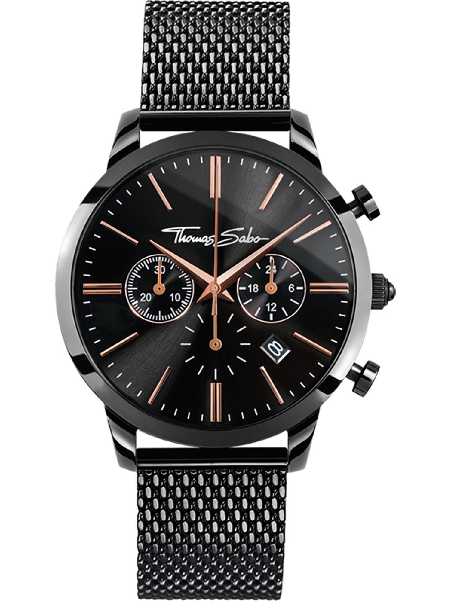 Analog SABO Quarz, Chronograph THOMAS Herren-Uhren Thomas Sabo Klassikuhr schwarz