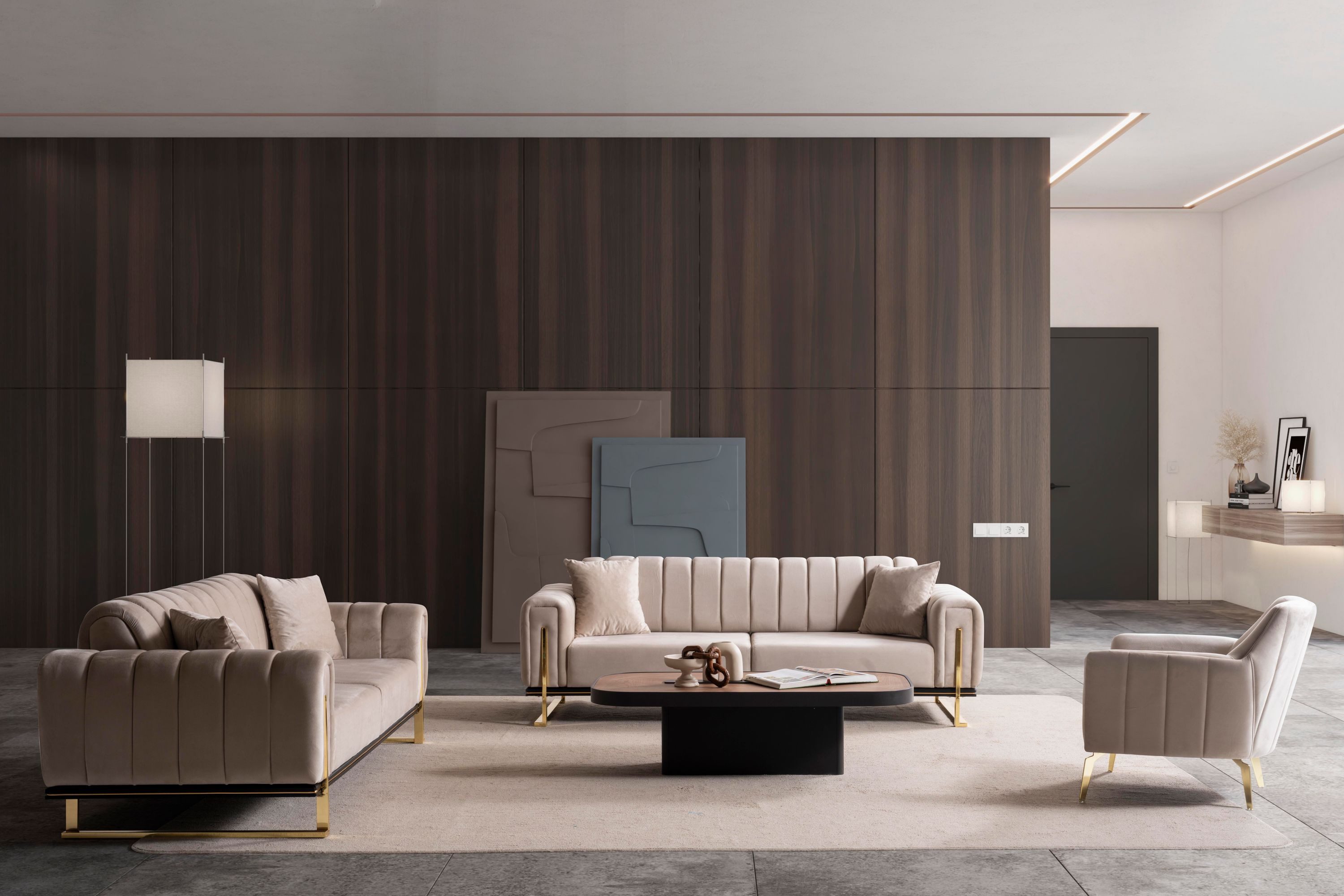 Özberk Sofa Paris Premium, Spar-Set 7 Teile, Couchgarnitur im eleganten 3-3-1 Design