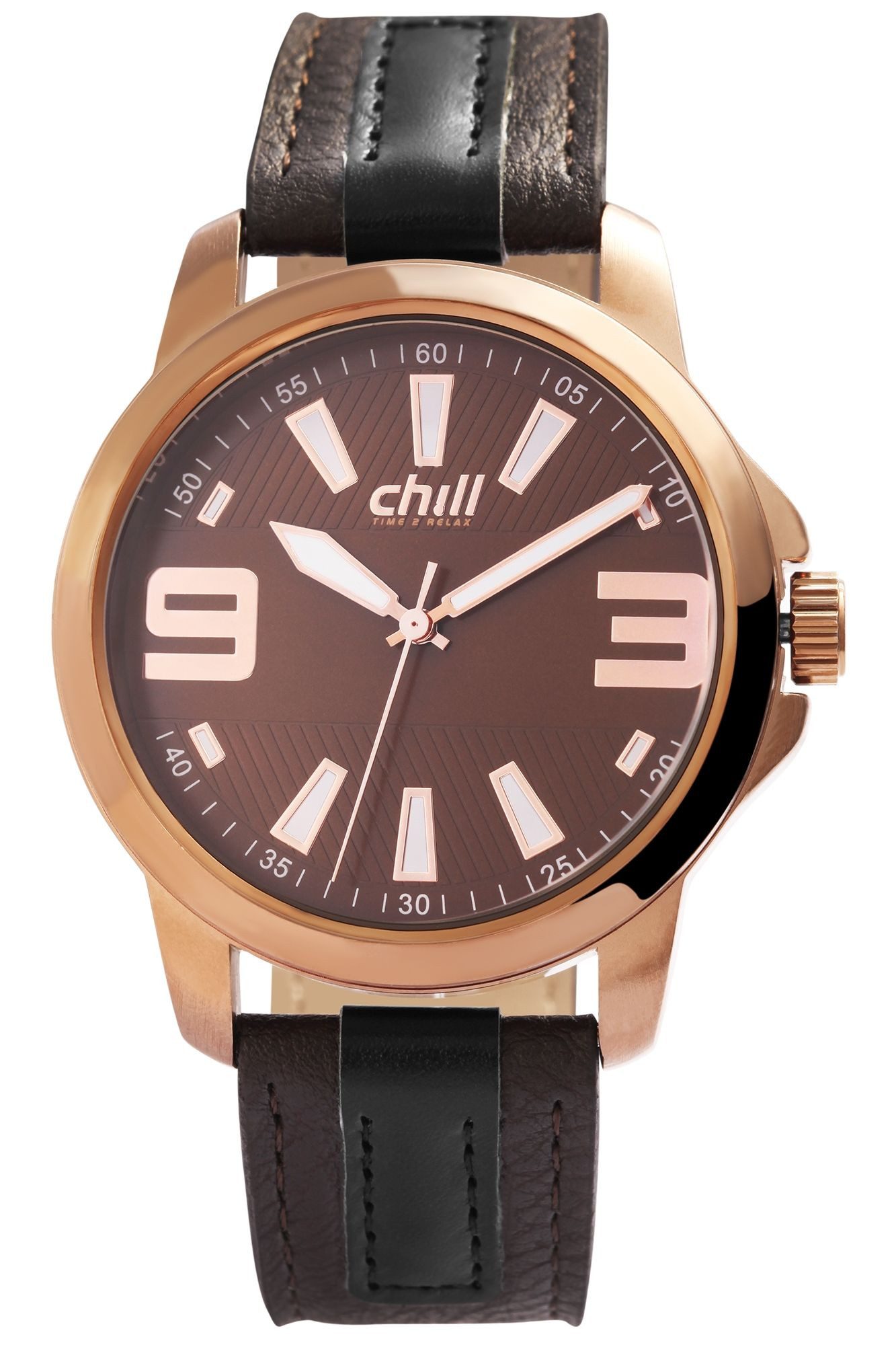 Chill Quarzuhr Chill Herrenuhr mit Band aus Lederimitat, UVP 39,90 €